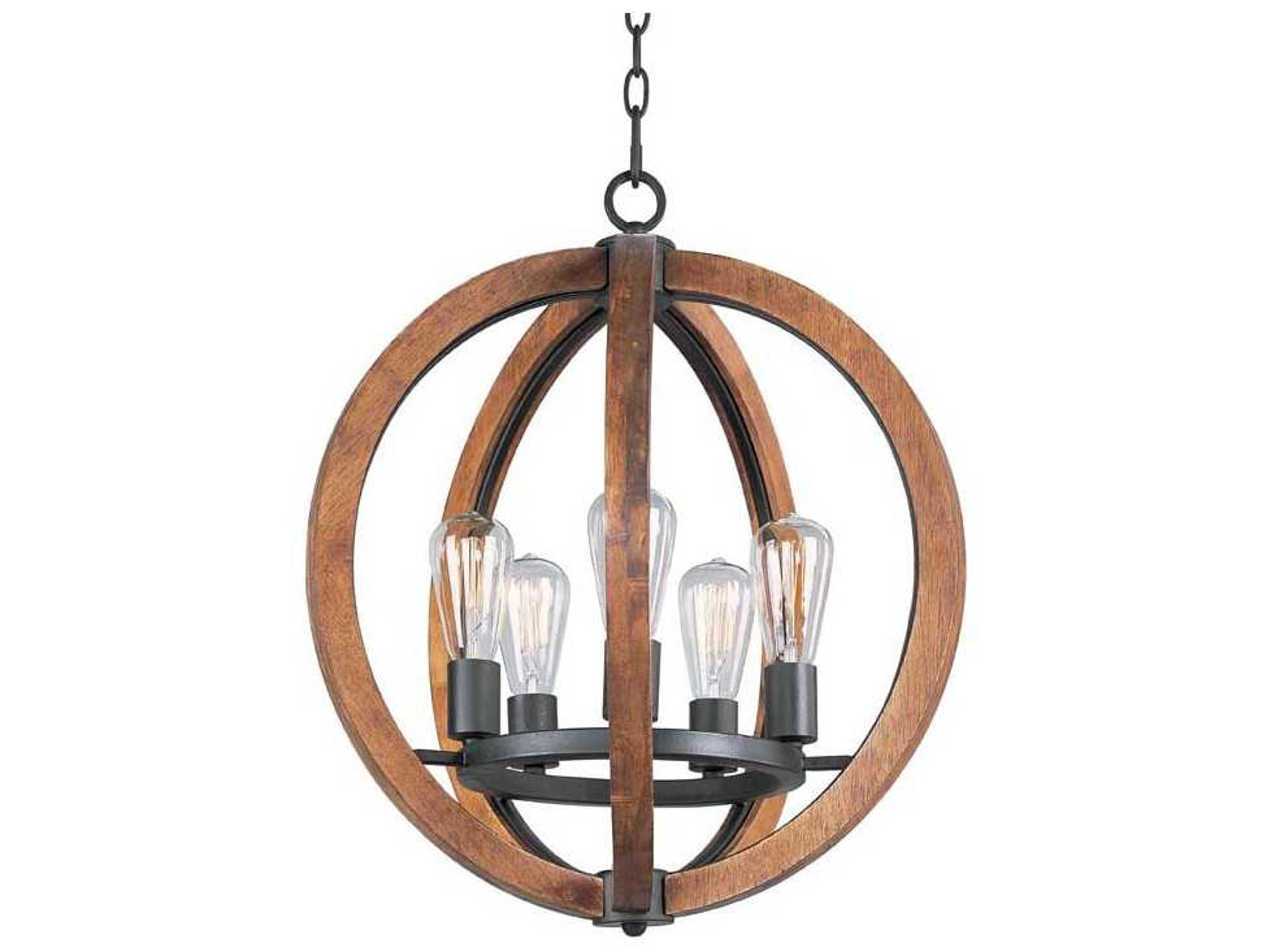 Maxim Lighting Bodega Bay 5-Light Anthracite Brown Candelabra Globe Chandelier