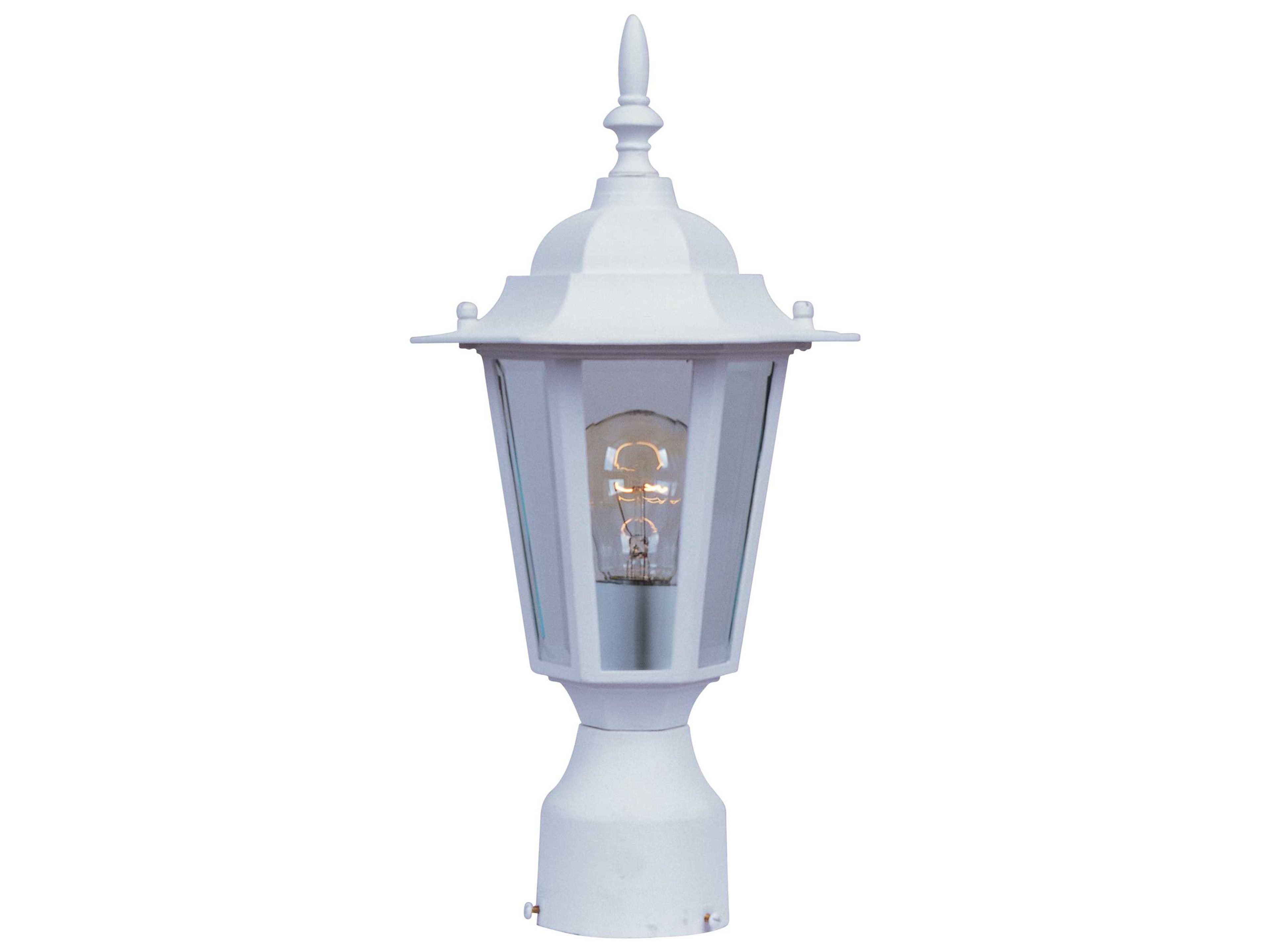 Maxim Lighting Builder Cast White & Clear Glass Outdoor Post Light