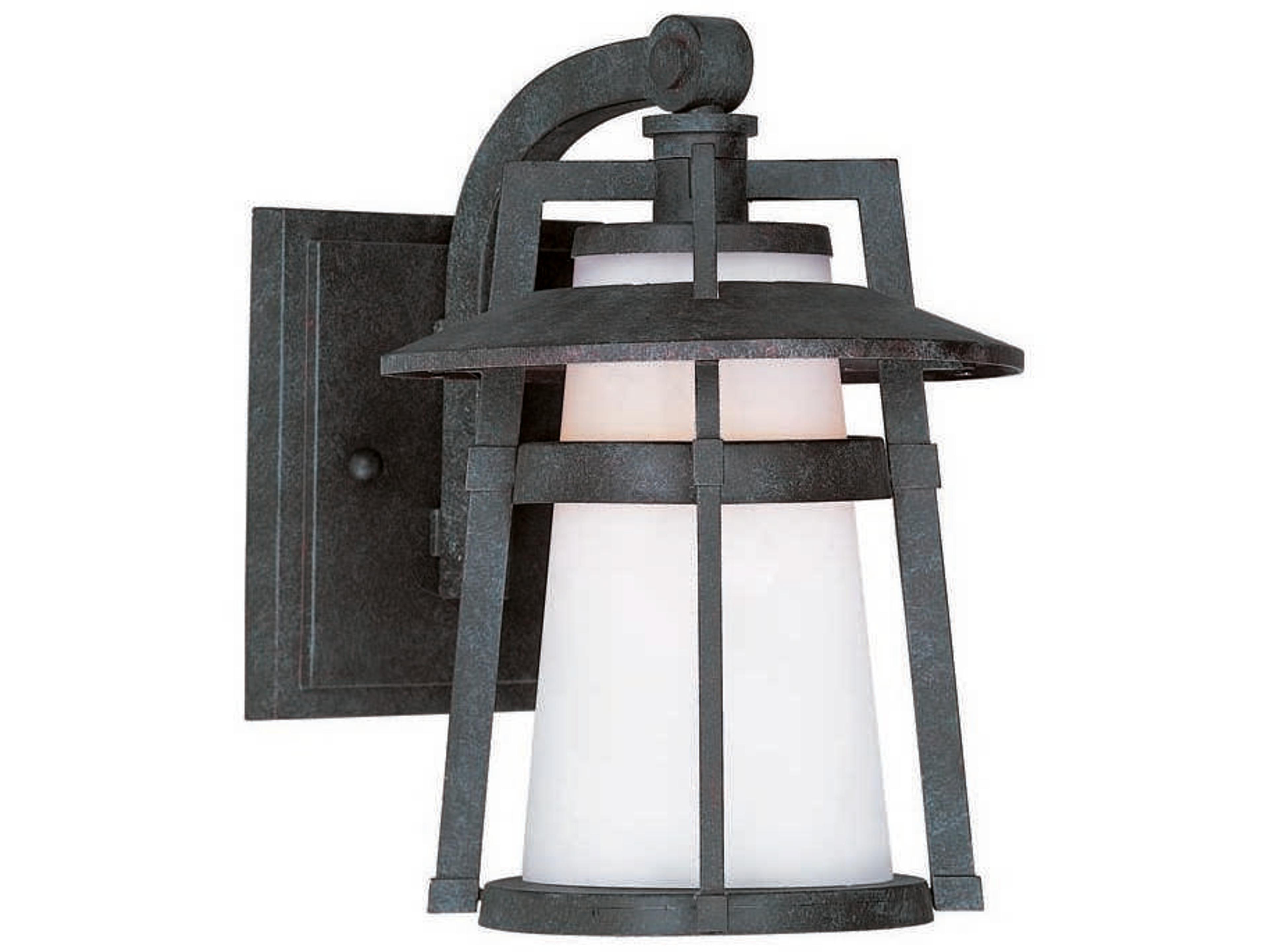 Calistoga & Satin White Glass Incandescent Outdoor Wall Light