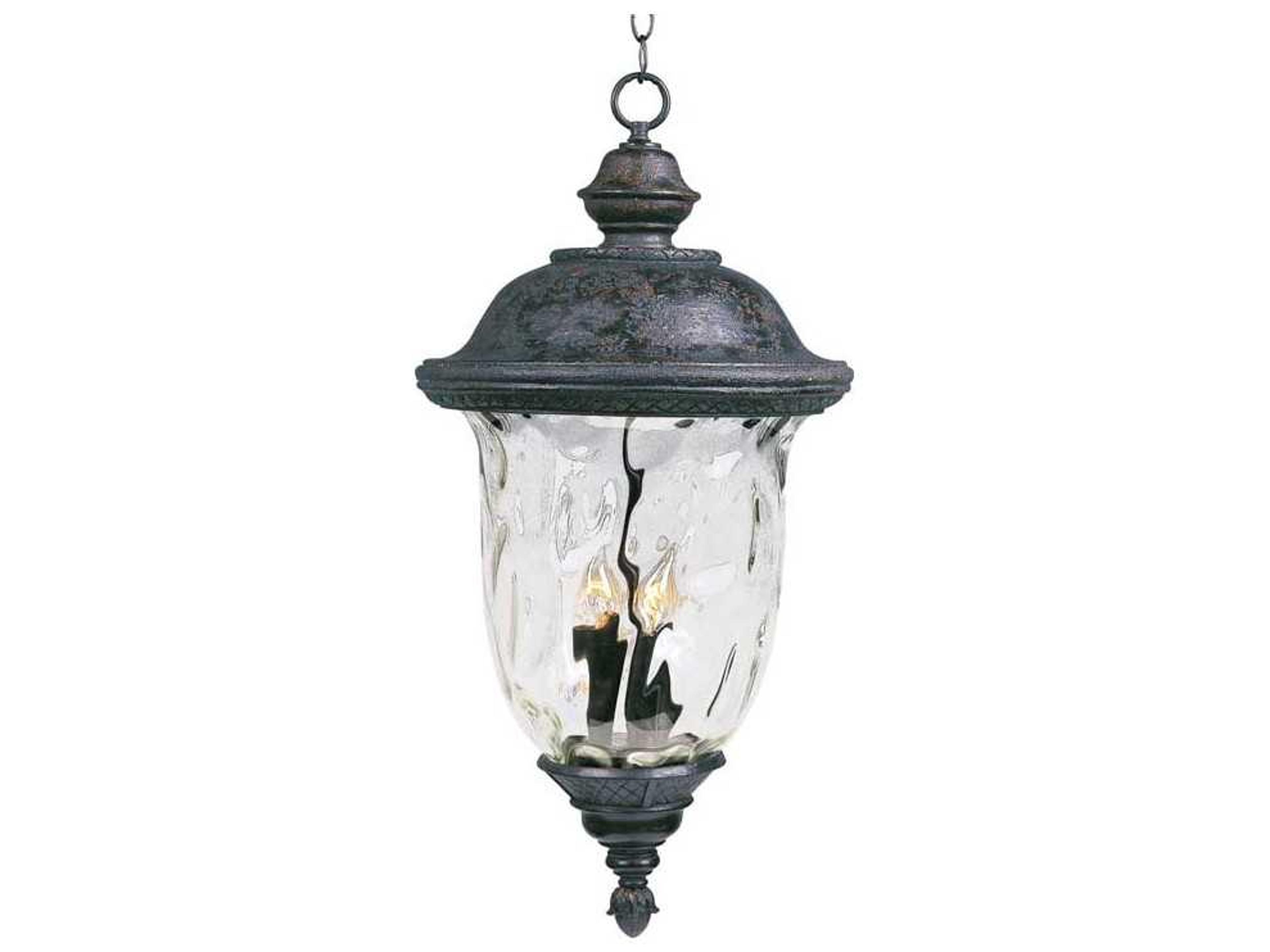 Maxim Lighting Carriage House VX & Water Glass 3 - Light Incandescent Outdoor Hanging Light