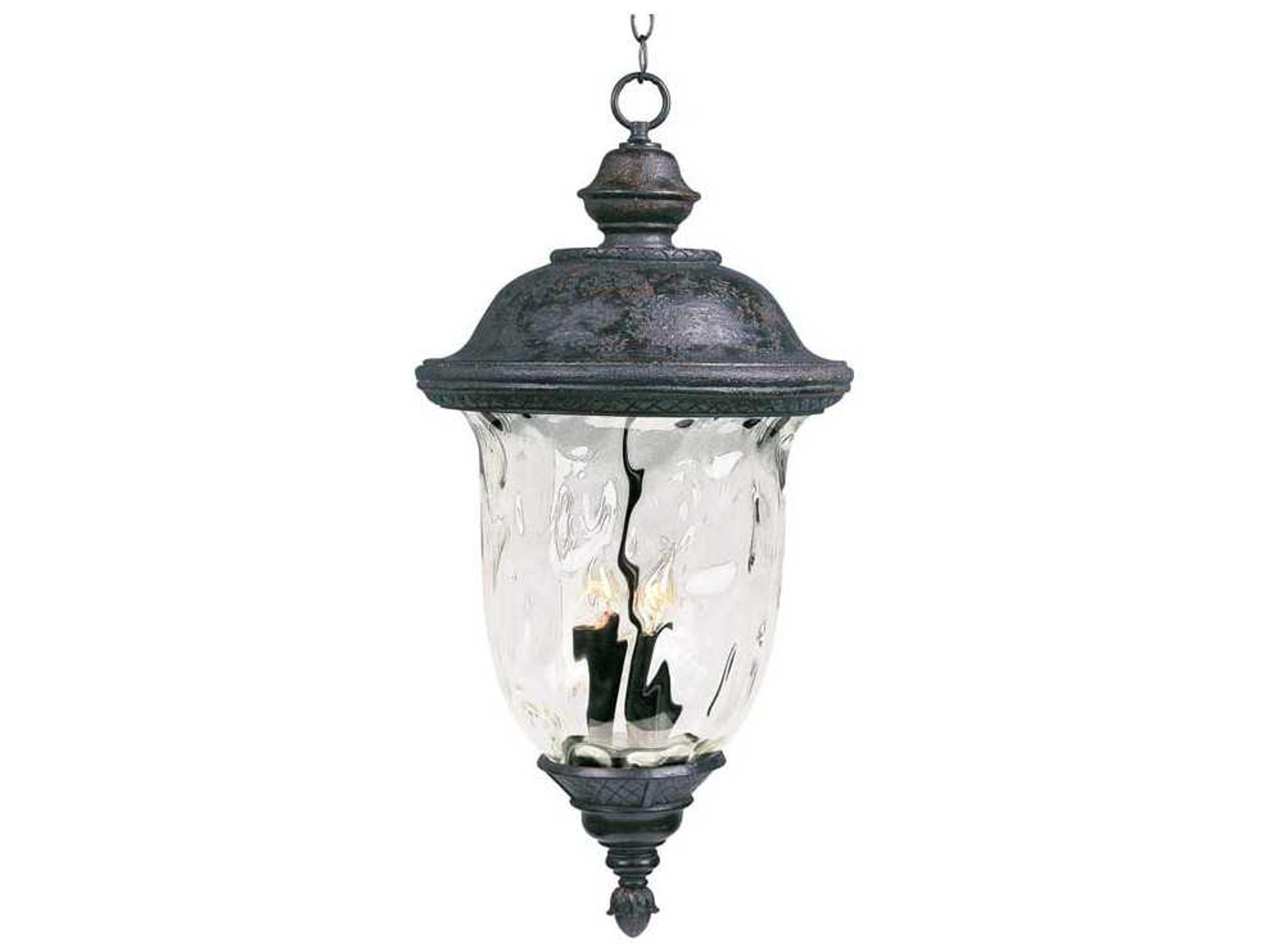 Maxim Lighting Carriage House VX & Water Glass 3 - Light Incandescent Outdoor Hanging Light