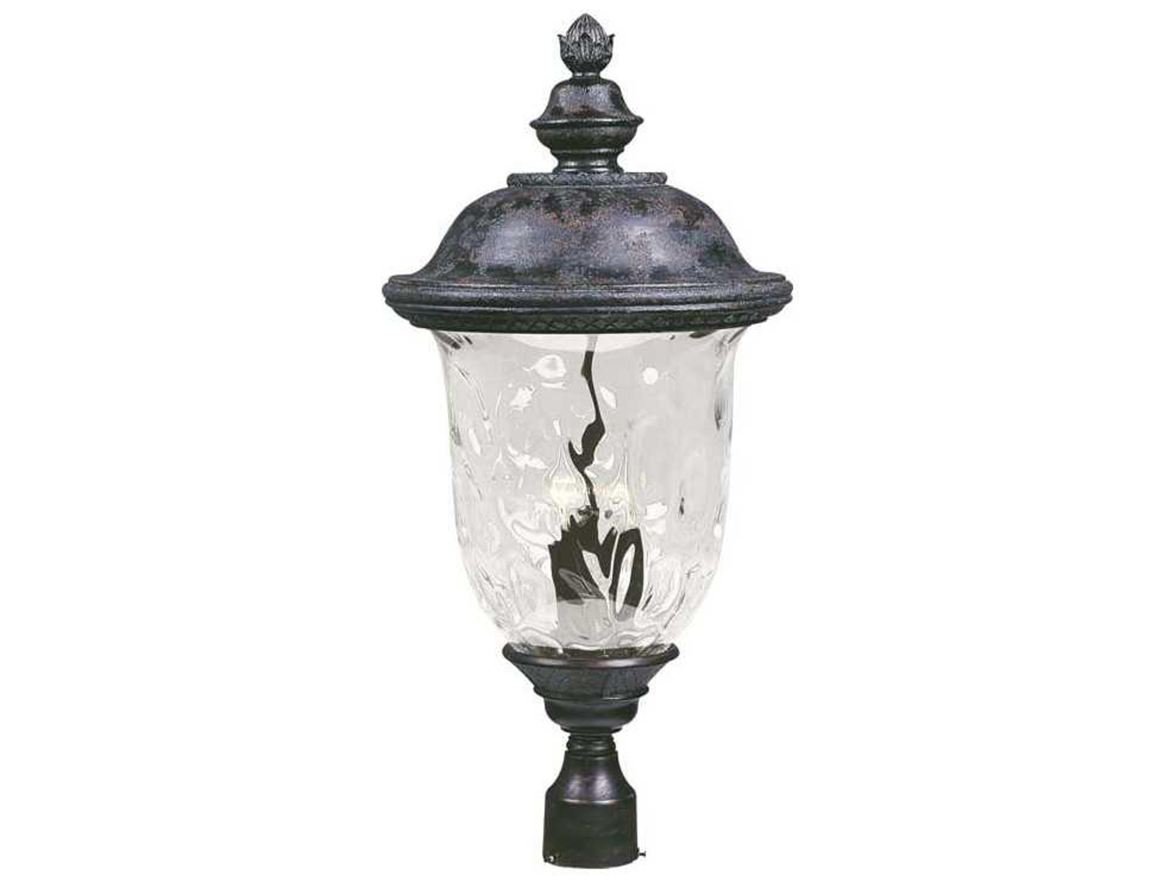 Maxim Lighting Carriage House VX & Water Glass 3 - Light Incandescent Outdoor Post Light