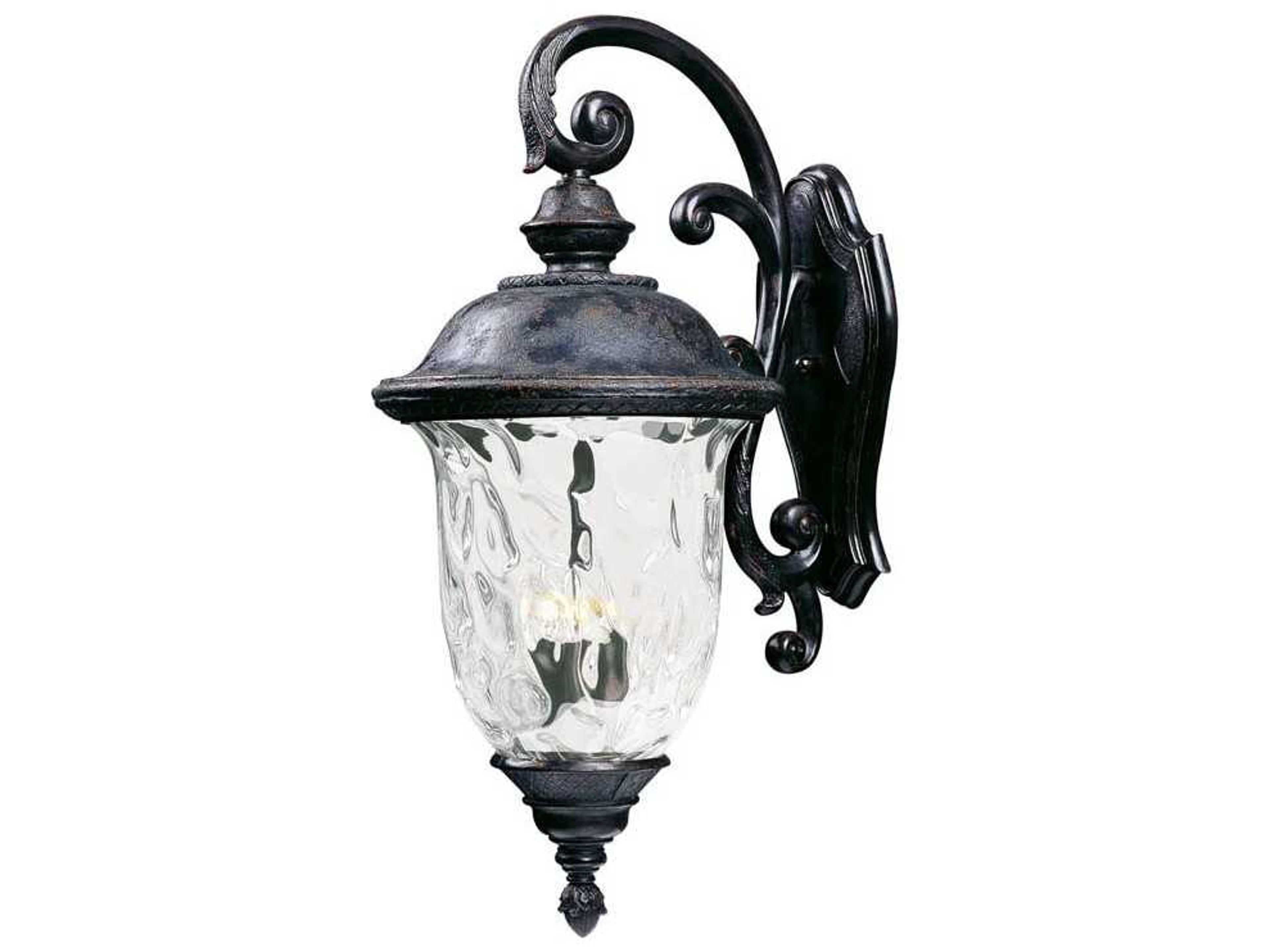 Maxim Lighting Carriage House VX & Water Glass 3 - Light Incandescent Outdoor Wall Light