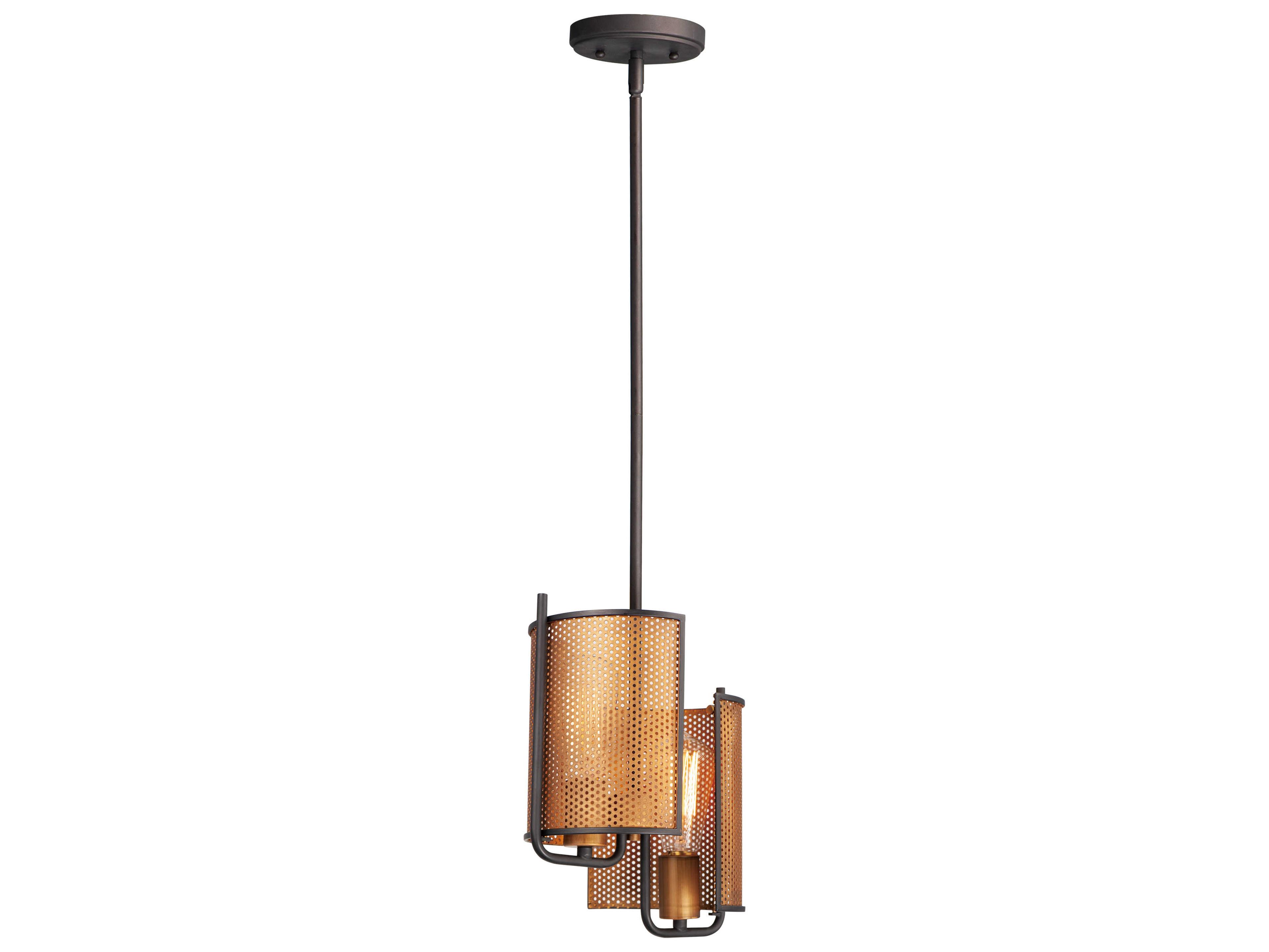 Maxim Lighting Caspian 2-Light Oil Rubbed Bronze Antique Brass Mini Pendant