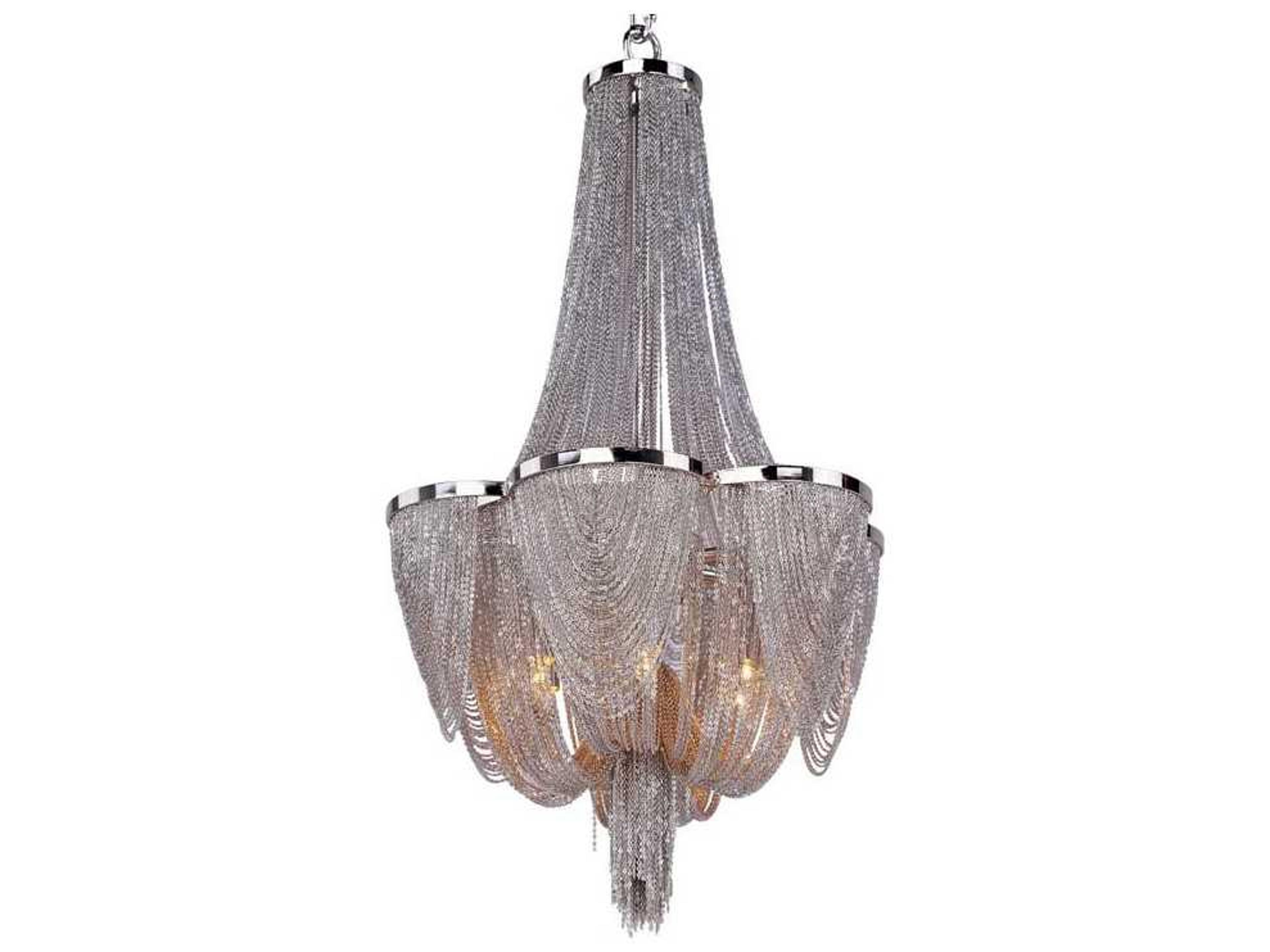 Maxim Lighting Chantilly 6-Light Polished Nickel Empire Chandelier
