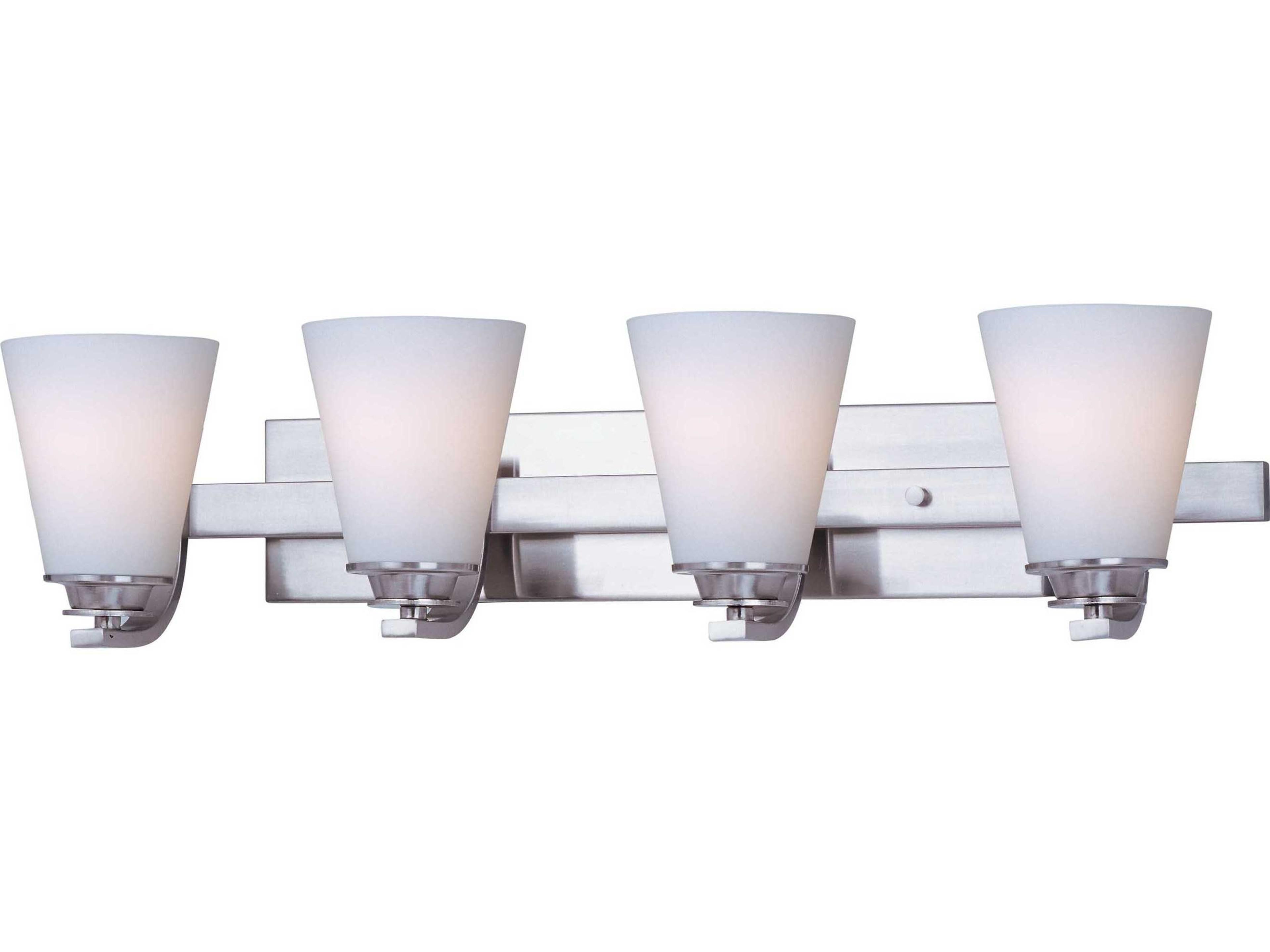 Maxim Lighting Conical 4-Light Satin Nickel Glass Vanity Light