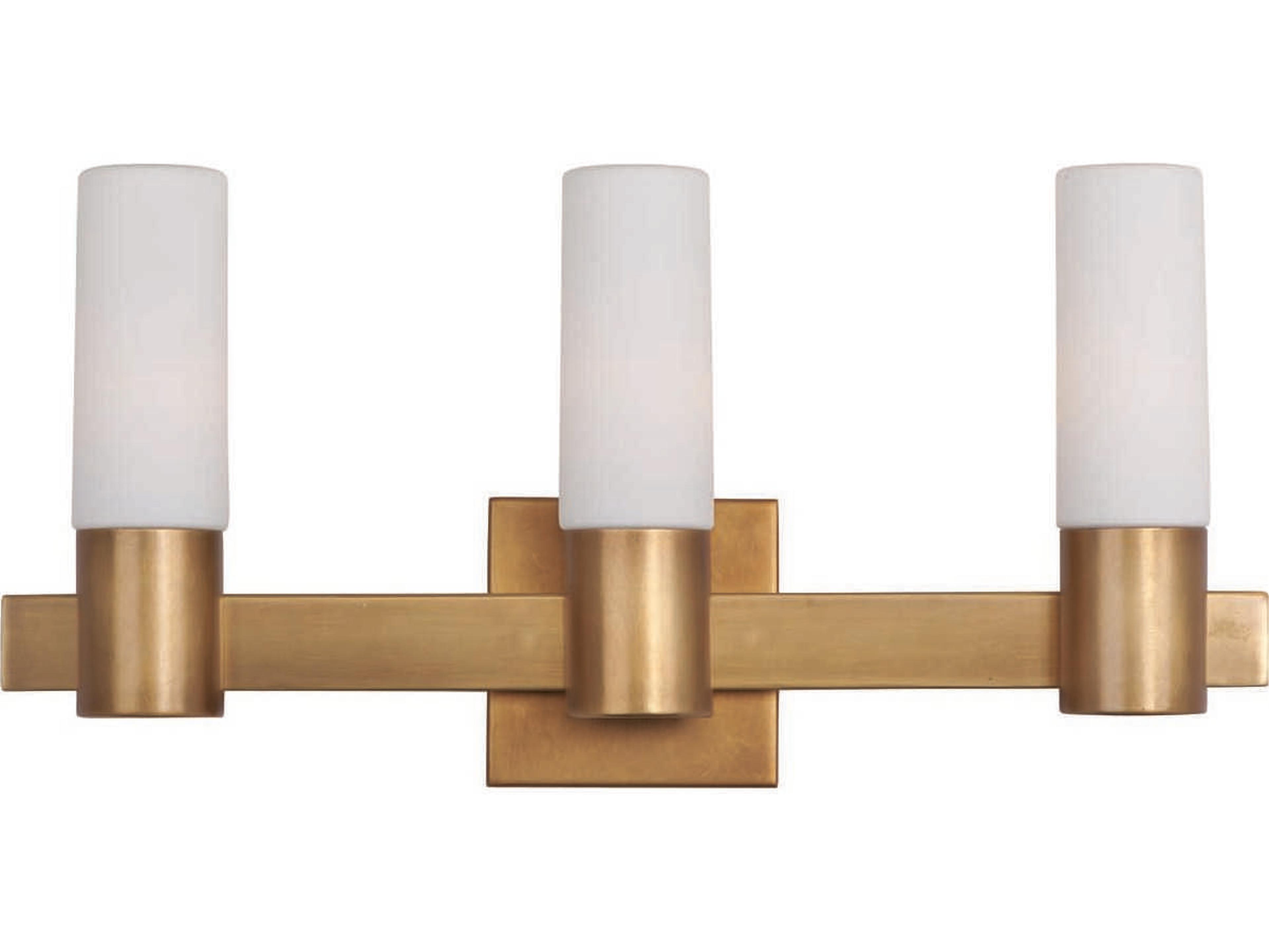 Maxim Lighting Contessa 3-Light Natural Aged Brass Glass Vanity Light