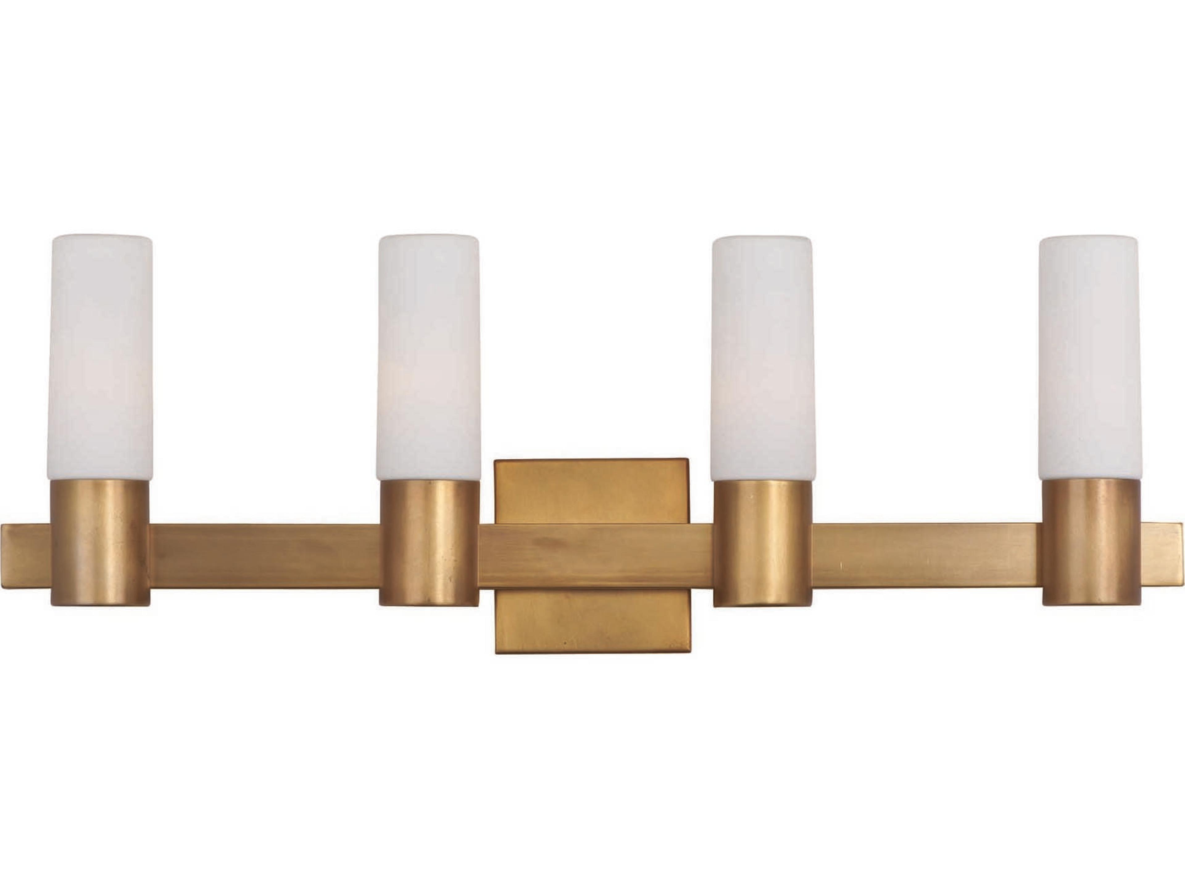 Maxim Lighting Contessa 4-Light Natural Aged Brass Glass Vanity Light