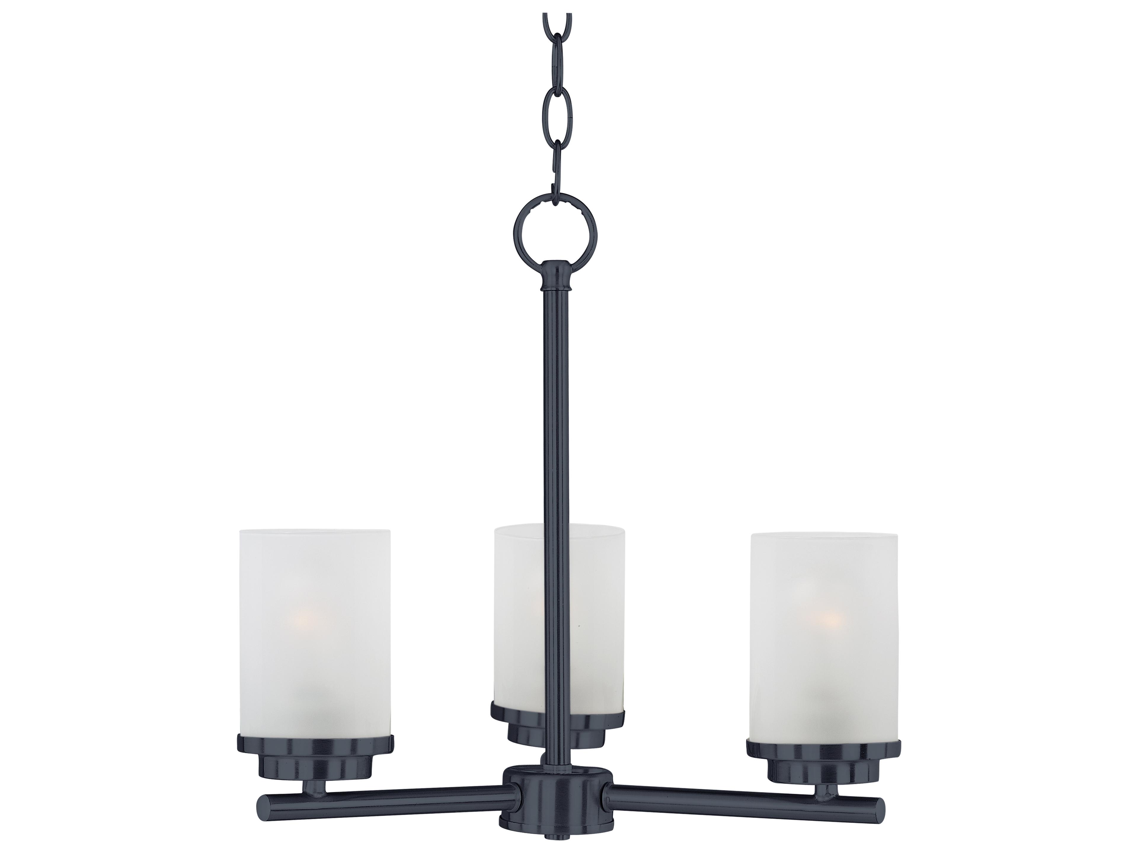 Maxim Lighting Corona 3-Light Black Glass Cylinder Chandelier