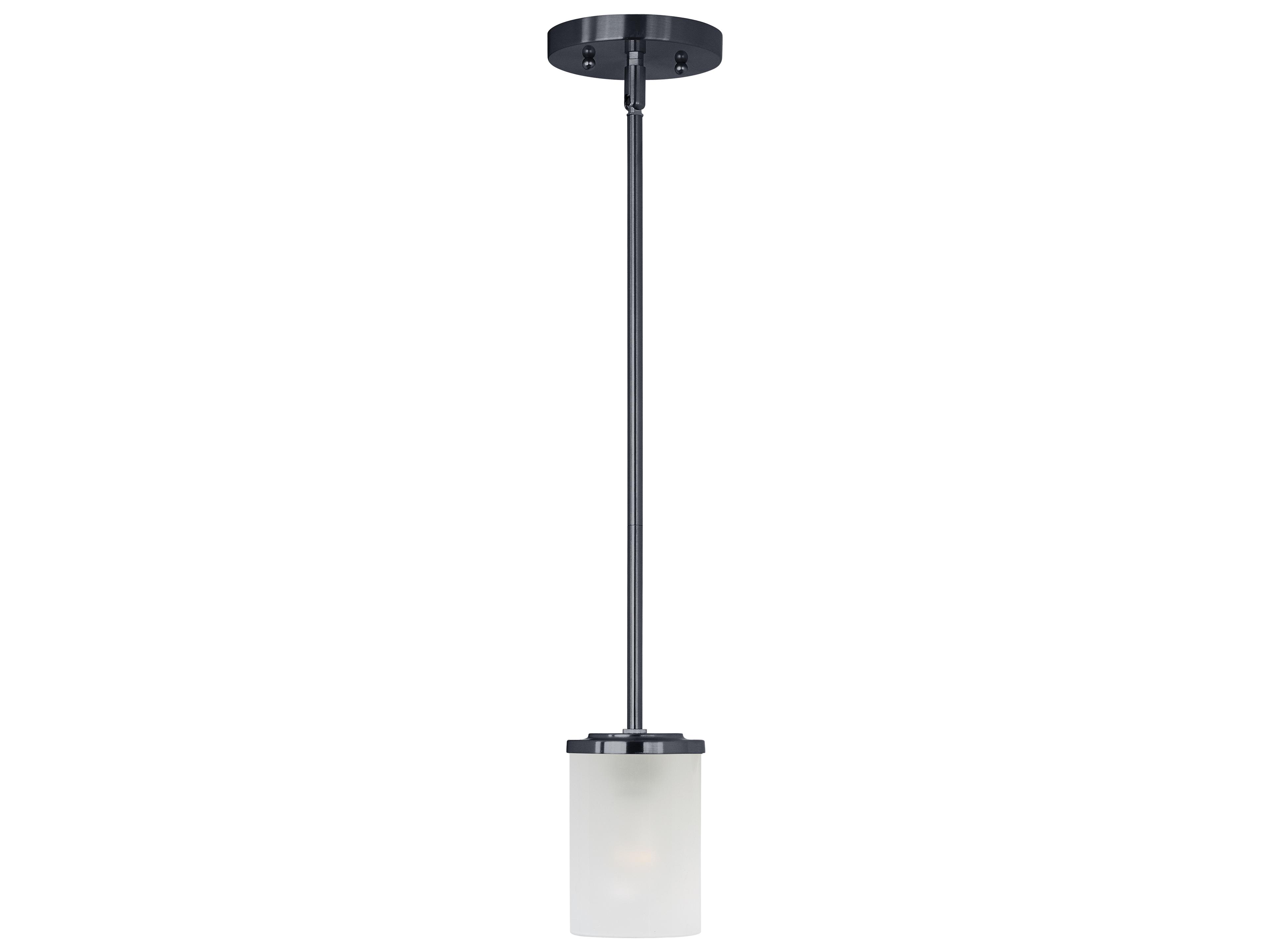 Maxim Lighting Corona 1-Light Black Glass Cylinder Mini Pendant