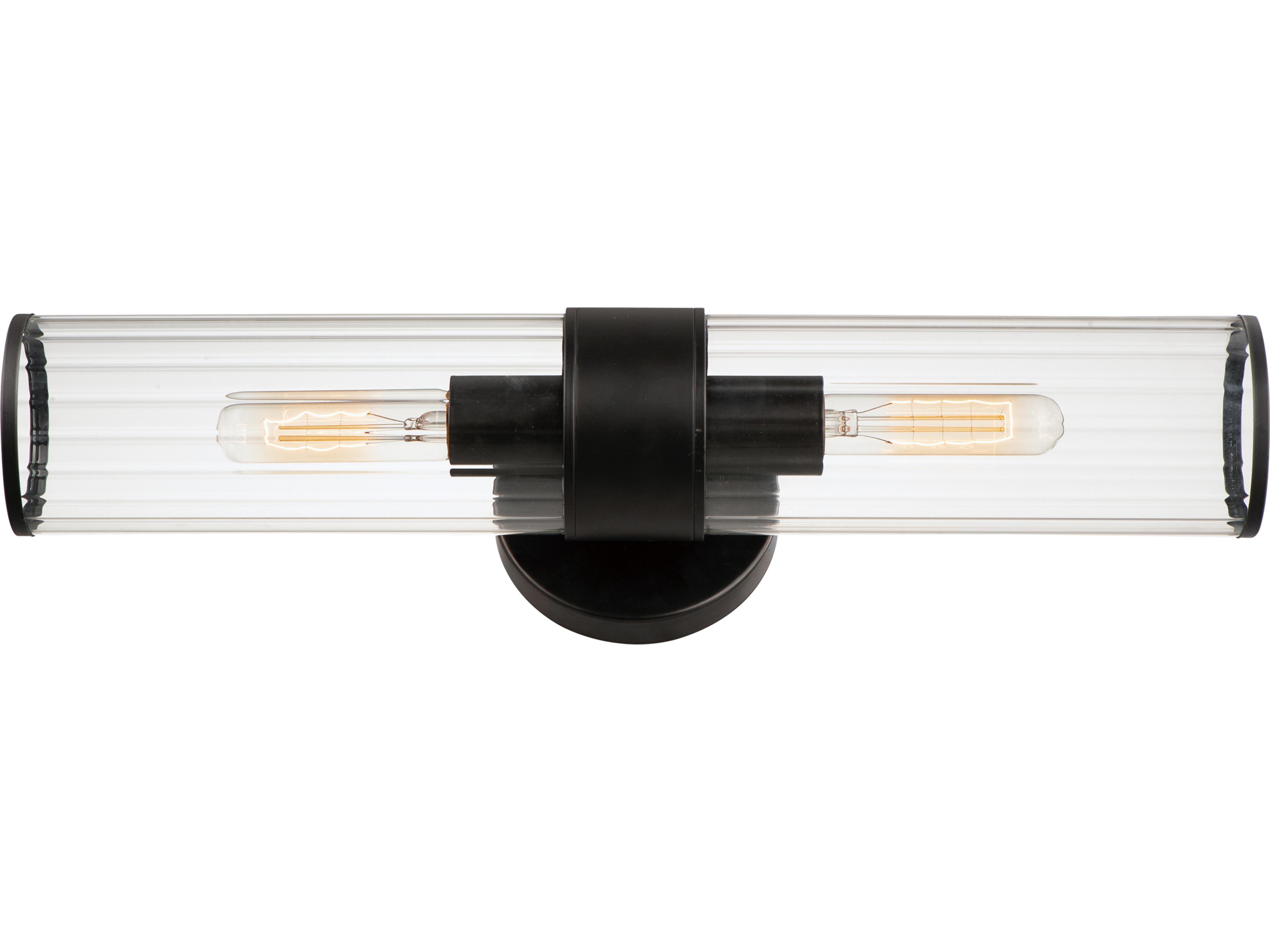 Maxim Lighting Crosby 2-Light Black Glass Wall Sconce