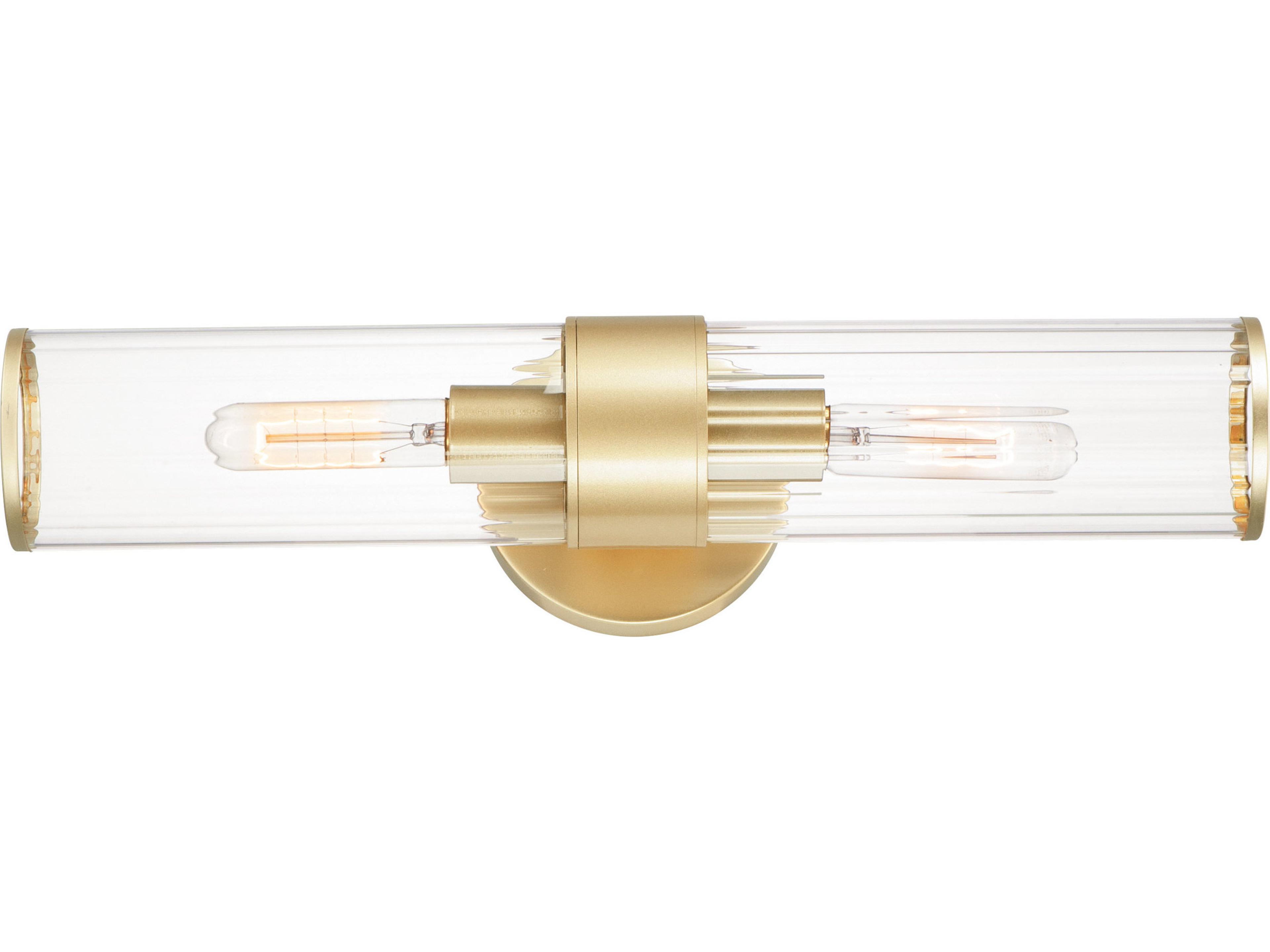 Maxim Lighting Crosby 2-Light Satin Brass Glass Wall Sconce