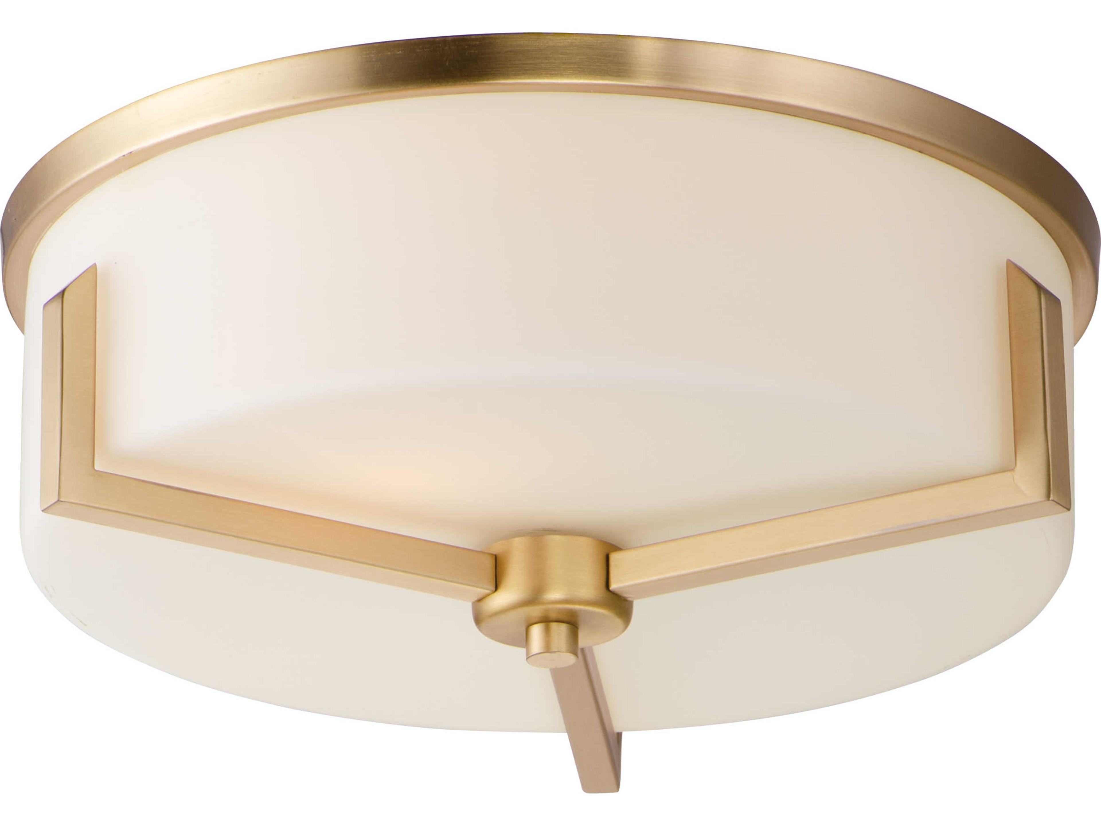 Maxim Lighting Dart 3-Light Satin Brass Glass Drum Flush Mount