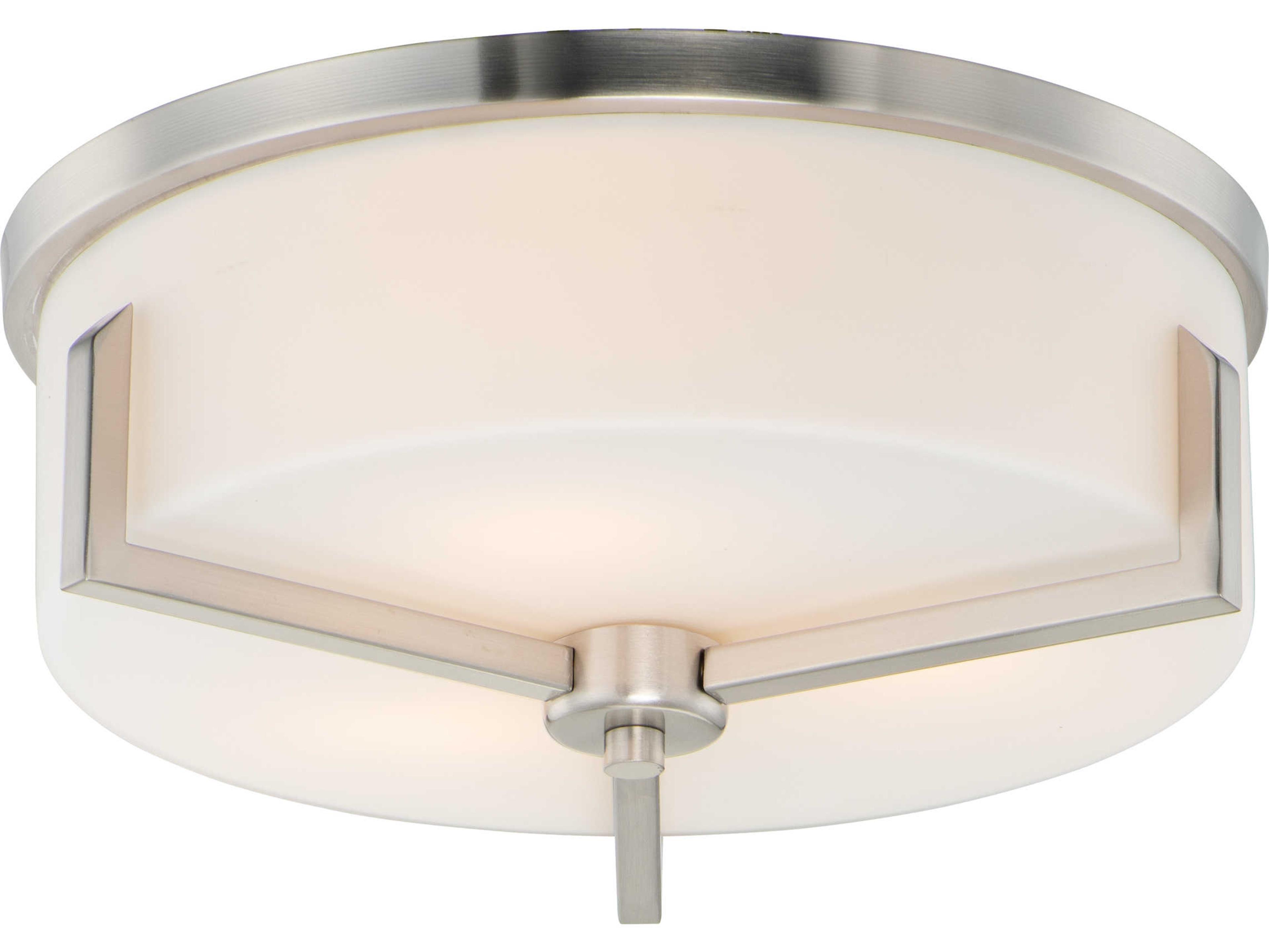 Maxim Lighting Dart 3-Light Satin Nickel Glass Drum Flush Mount