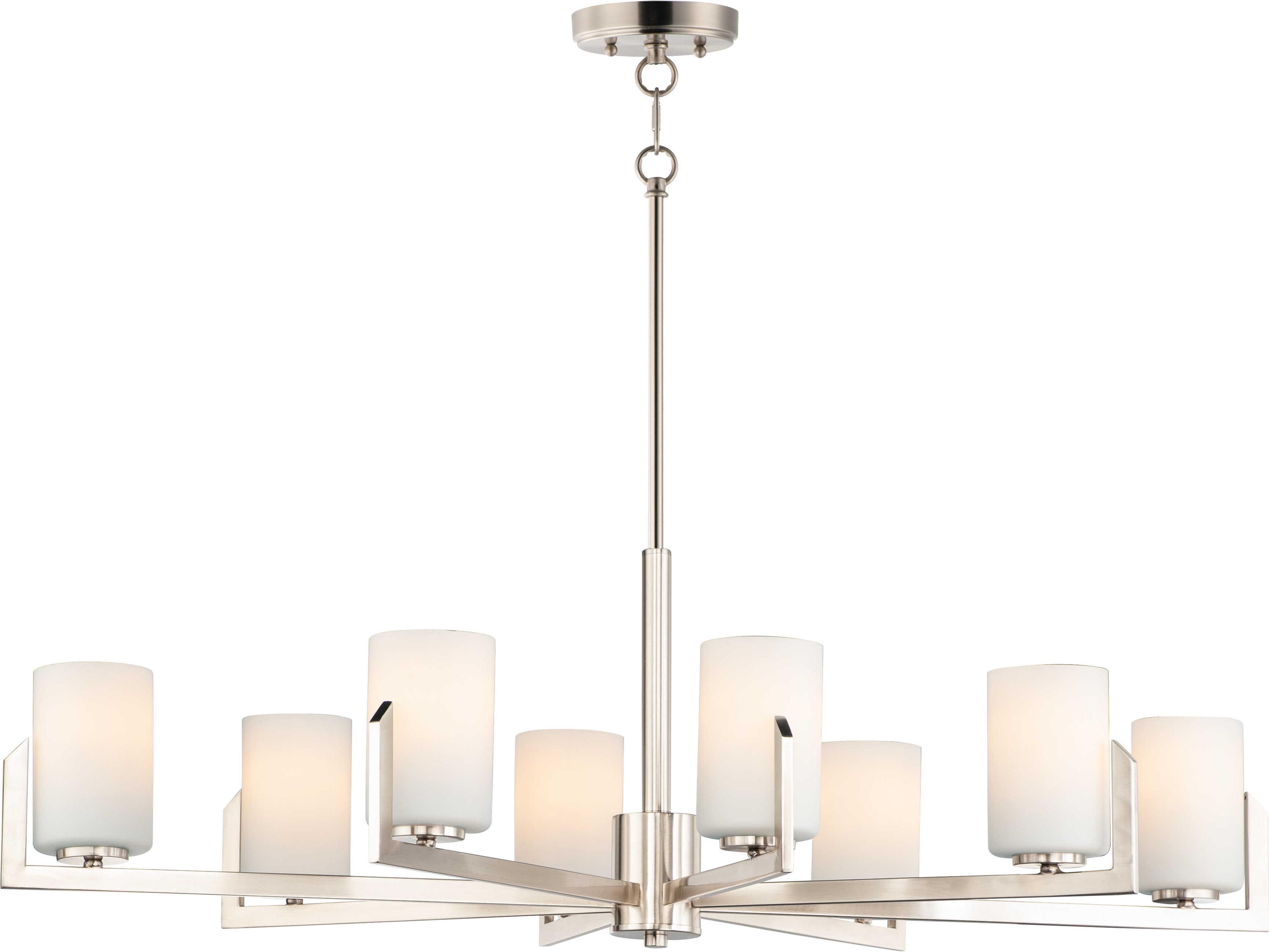 Maxim Lighting Dart 8-Light Satin Nickel Glass Cylinder Island Pendant