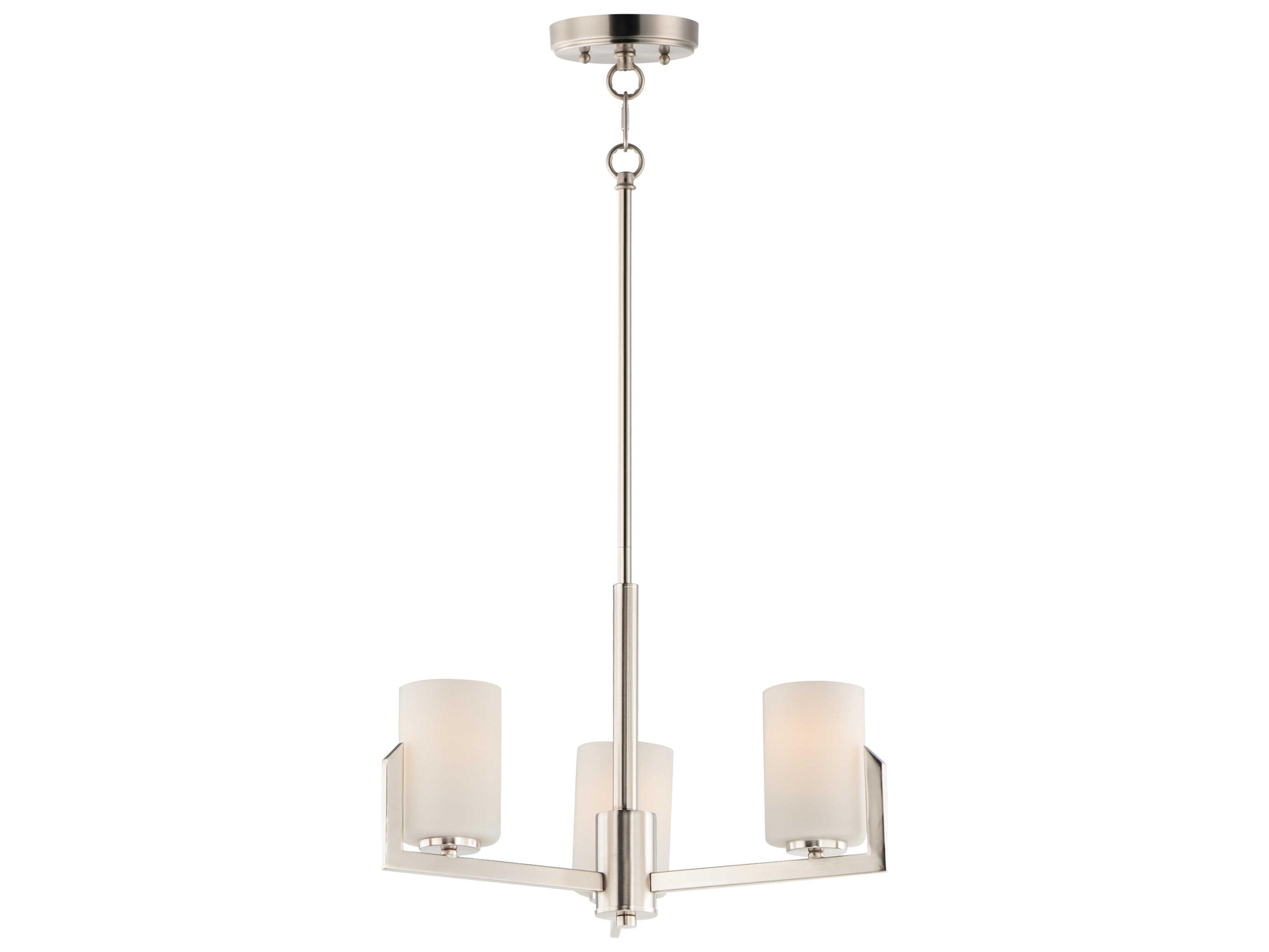 Maxim Lighting Dart 3-Light Satin Nickel Glass Cylinder Chandelier