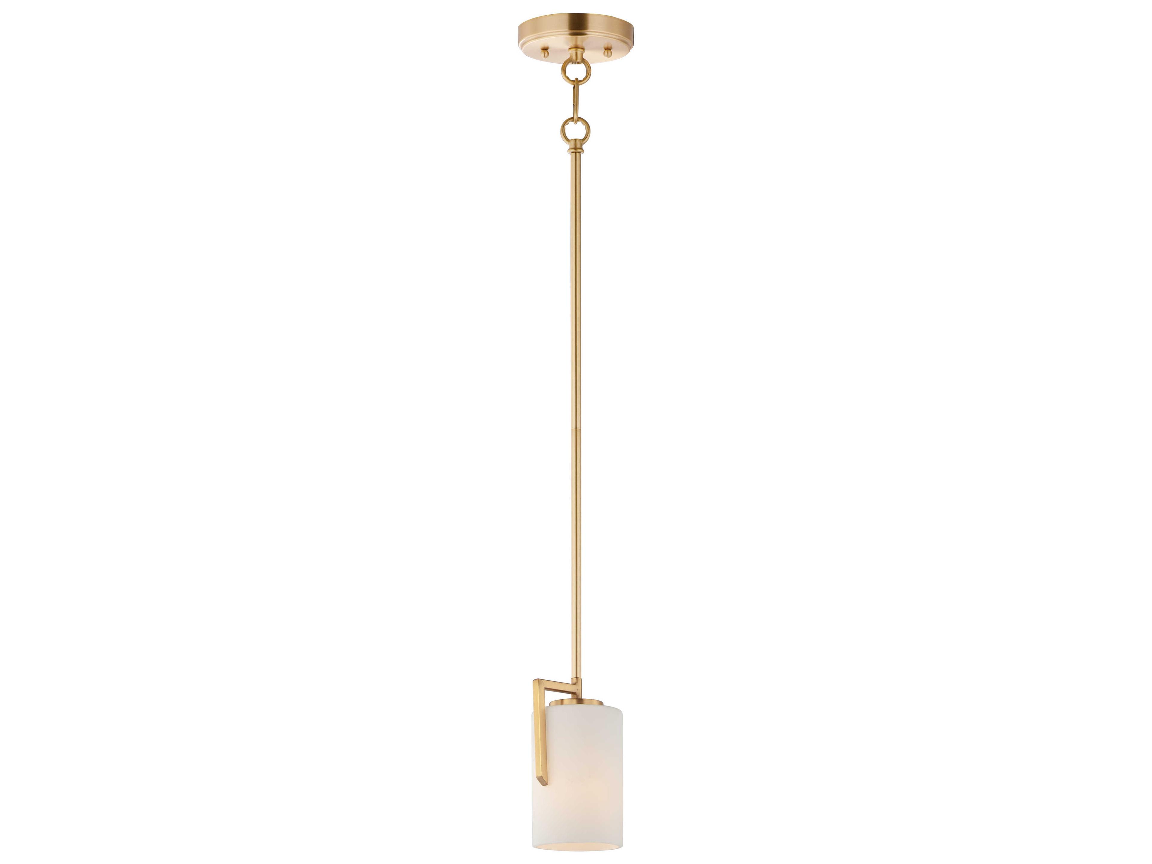 Maxim Lighting Dart 1-Light Satin Brass Glass Cylinder Mini Pendant