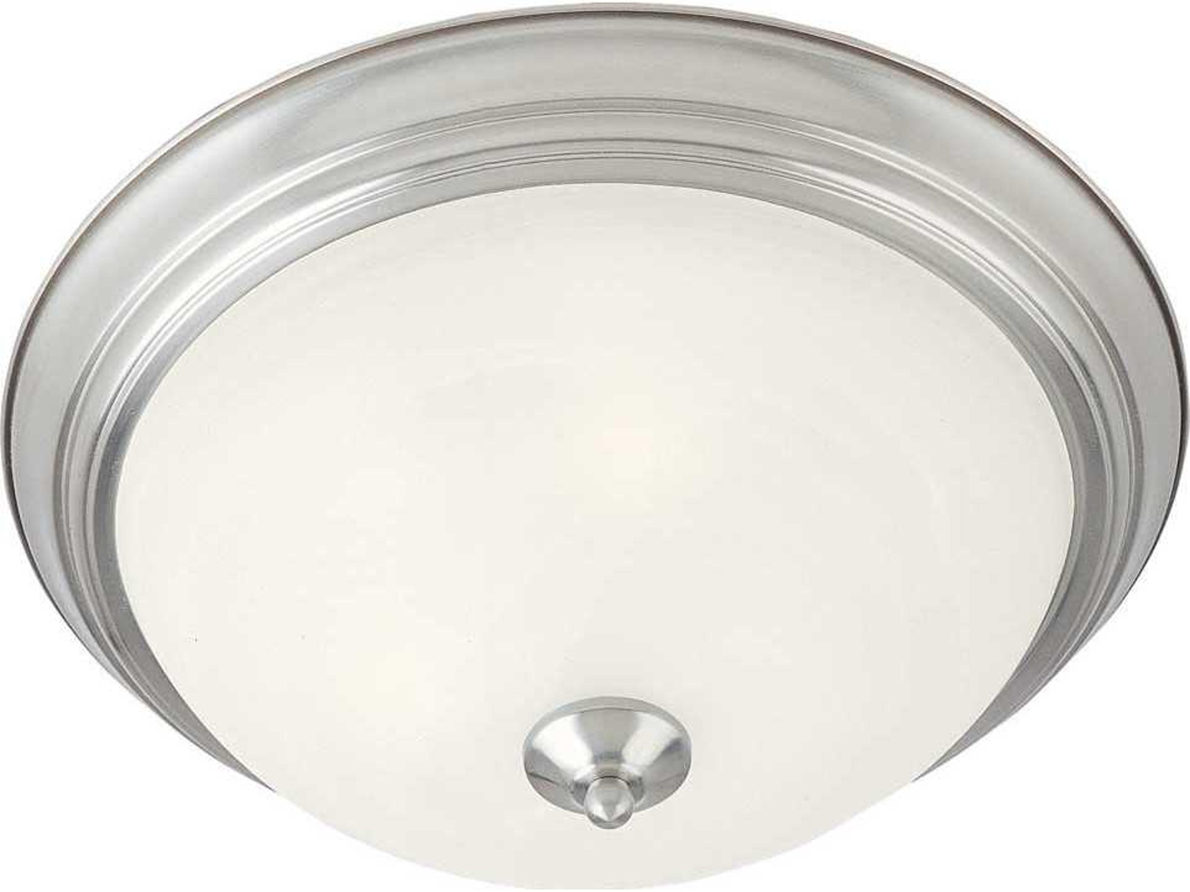 Maxim Lighting Essentials 1-Light Satin Nickel Glass Bowl Flush Mount