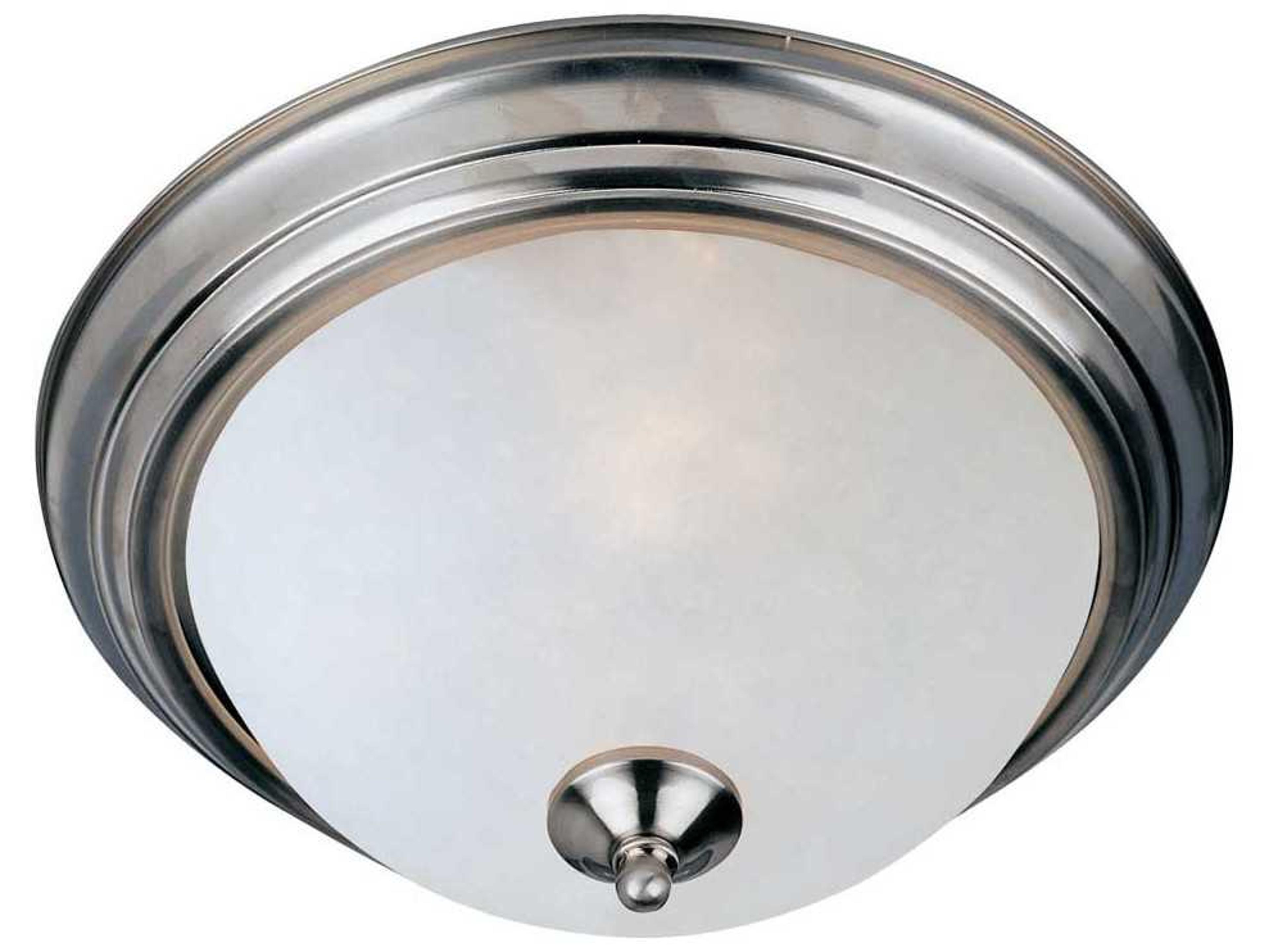 Maxim Lighting Essentials 3-Light Satin Nickel Glass Bell Flush Mount