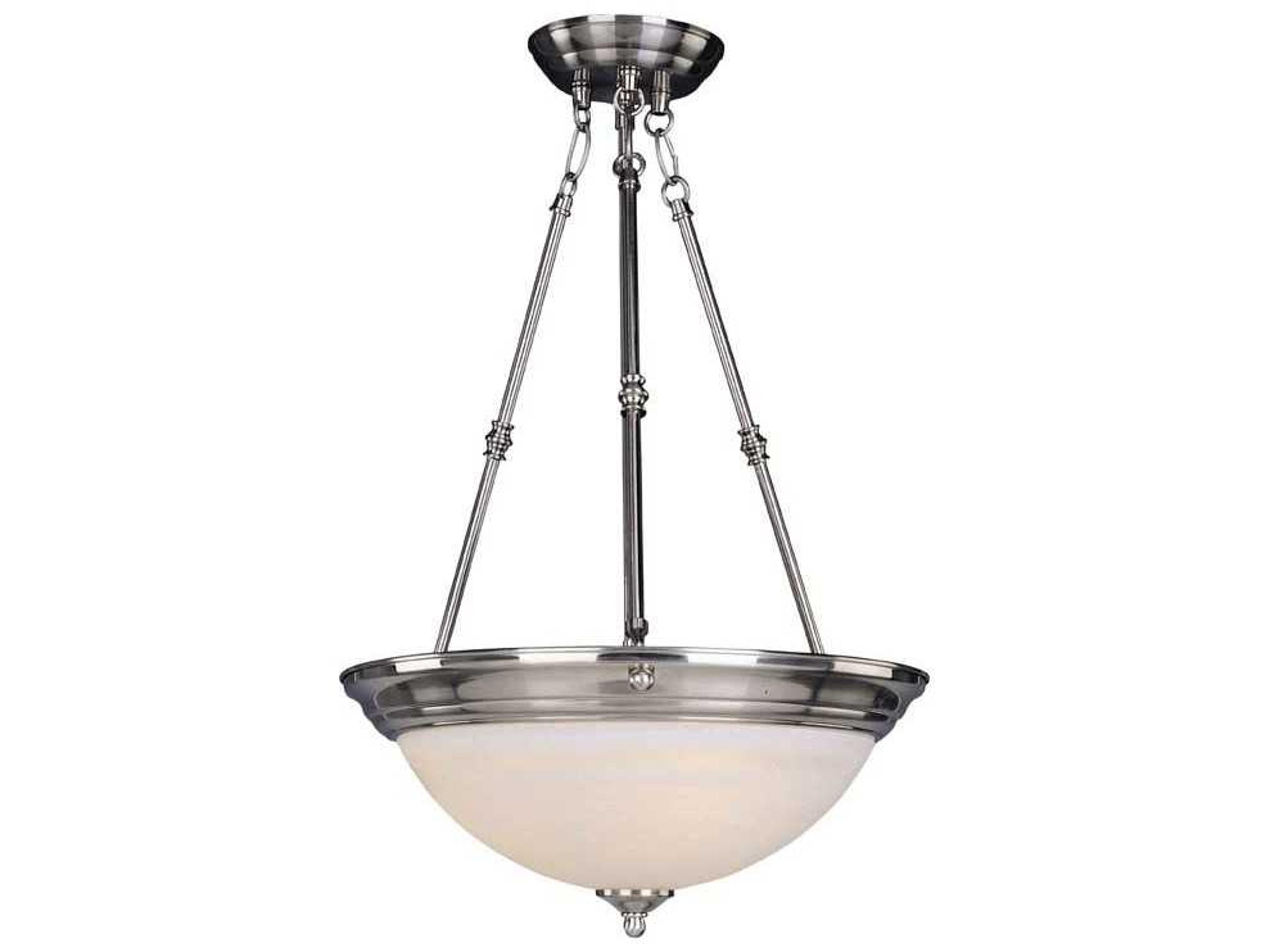 Maxim Lighting Essentials 3-Light Satin Nickel Glass Bowl Pendant