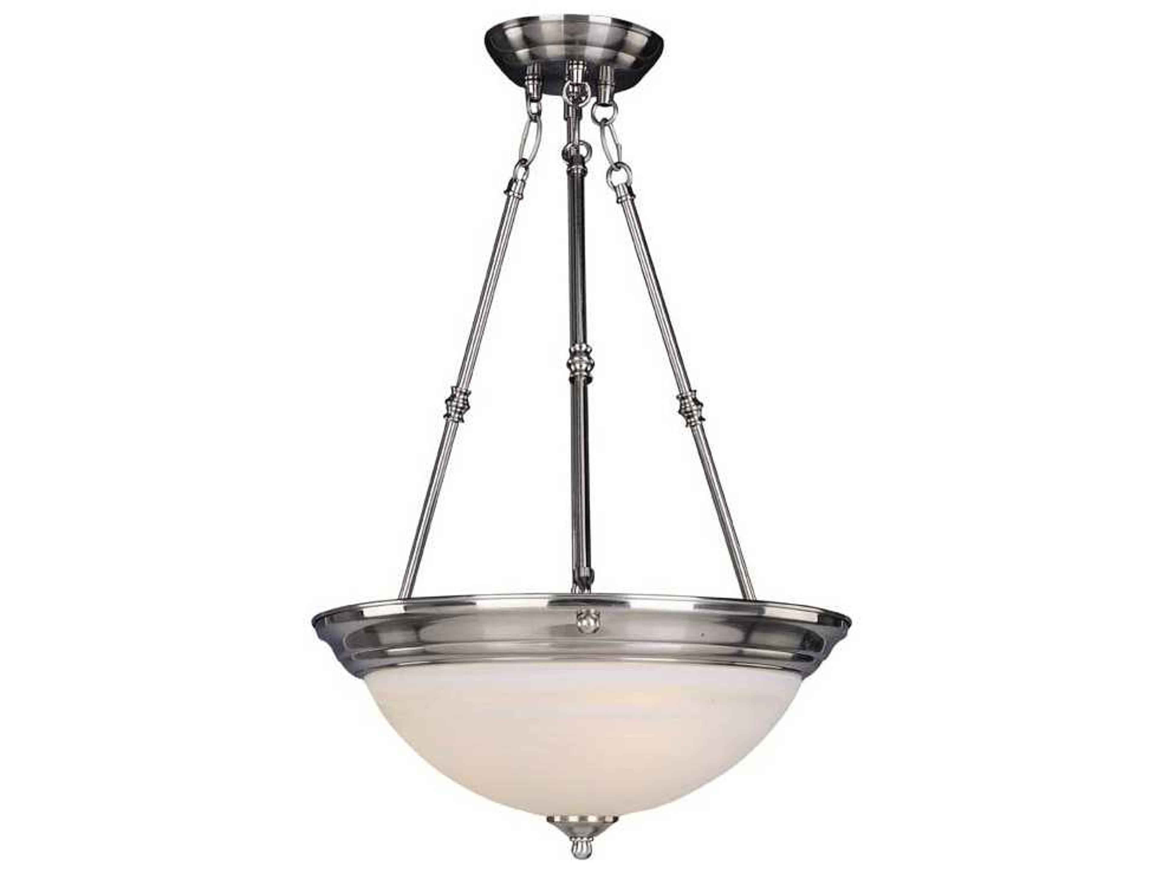 Maxim Lighting Essentials 3-Light Satin Nickel Glass Bowl Pendant