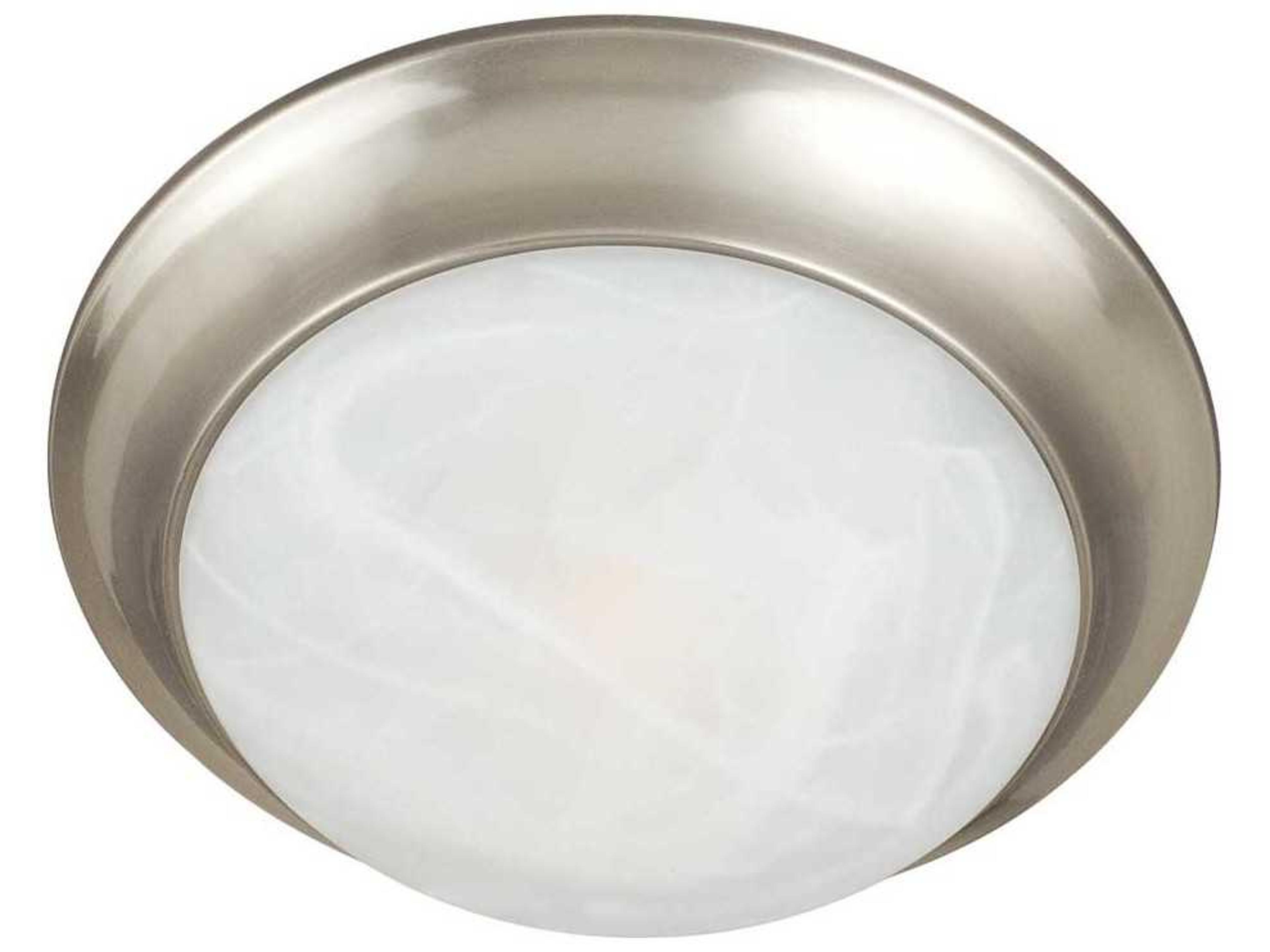 Maxim Lighting Essentials 1-Light Satin Nickel Glass Bowl Flush Mount