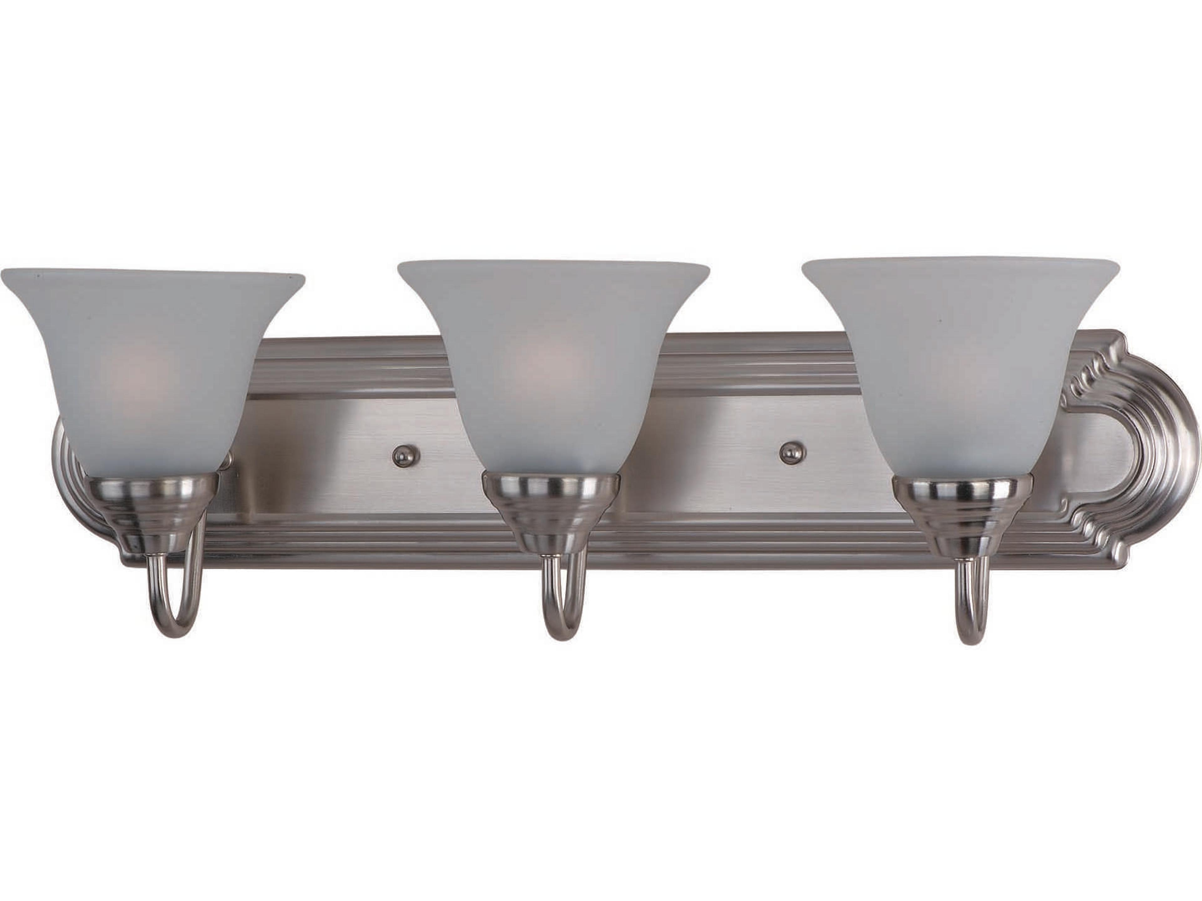 Maxim Lighting Essentials 3-Light Satin Nickel Glass Vanity Light