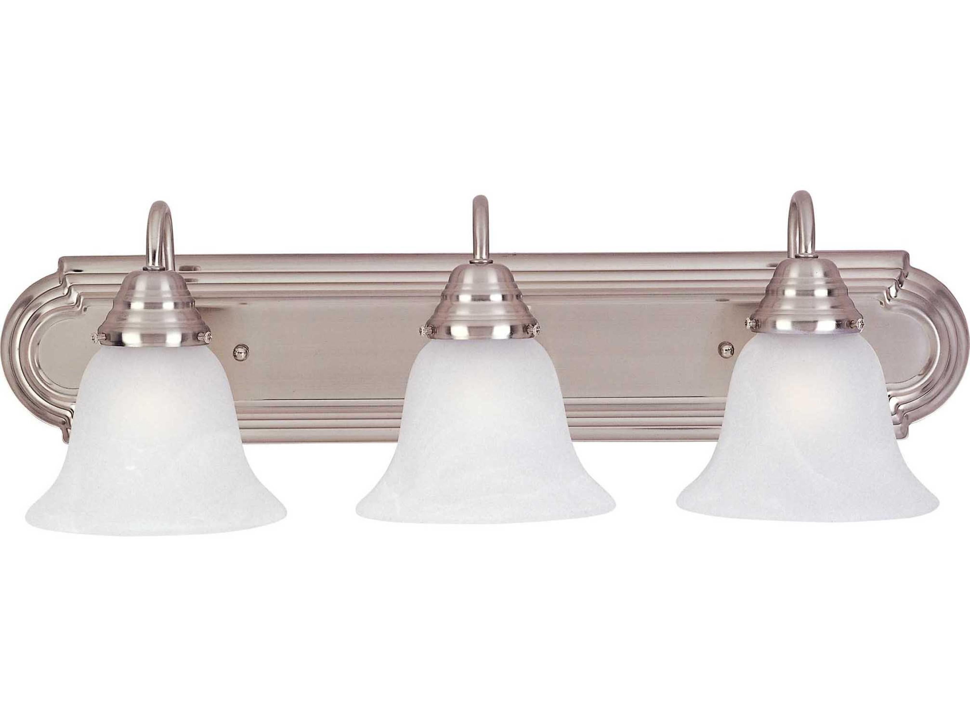 Maxim Lighting Essentials 3-Light Satin Nickel Glass Vanity Light
