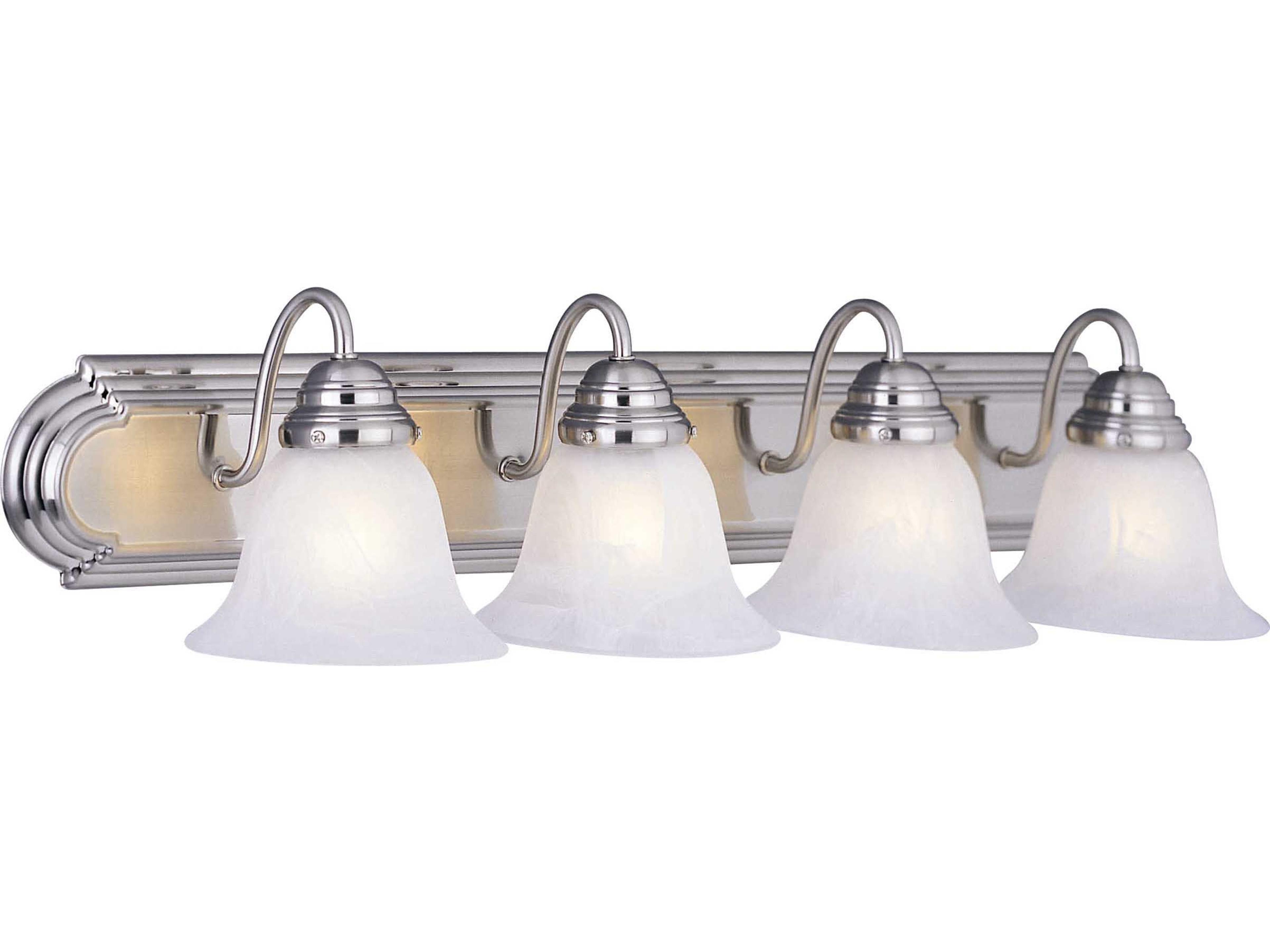 Maxim Lighting Essentials 4-Light Satin Nickel Glass Vanity Light