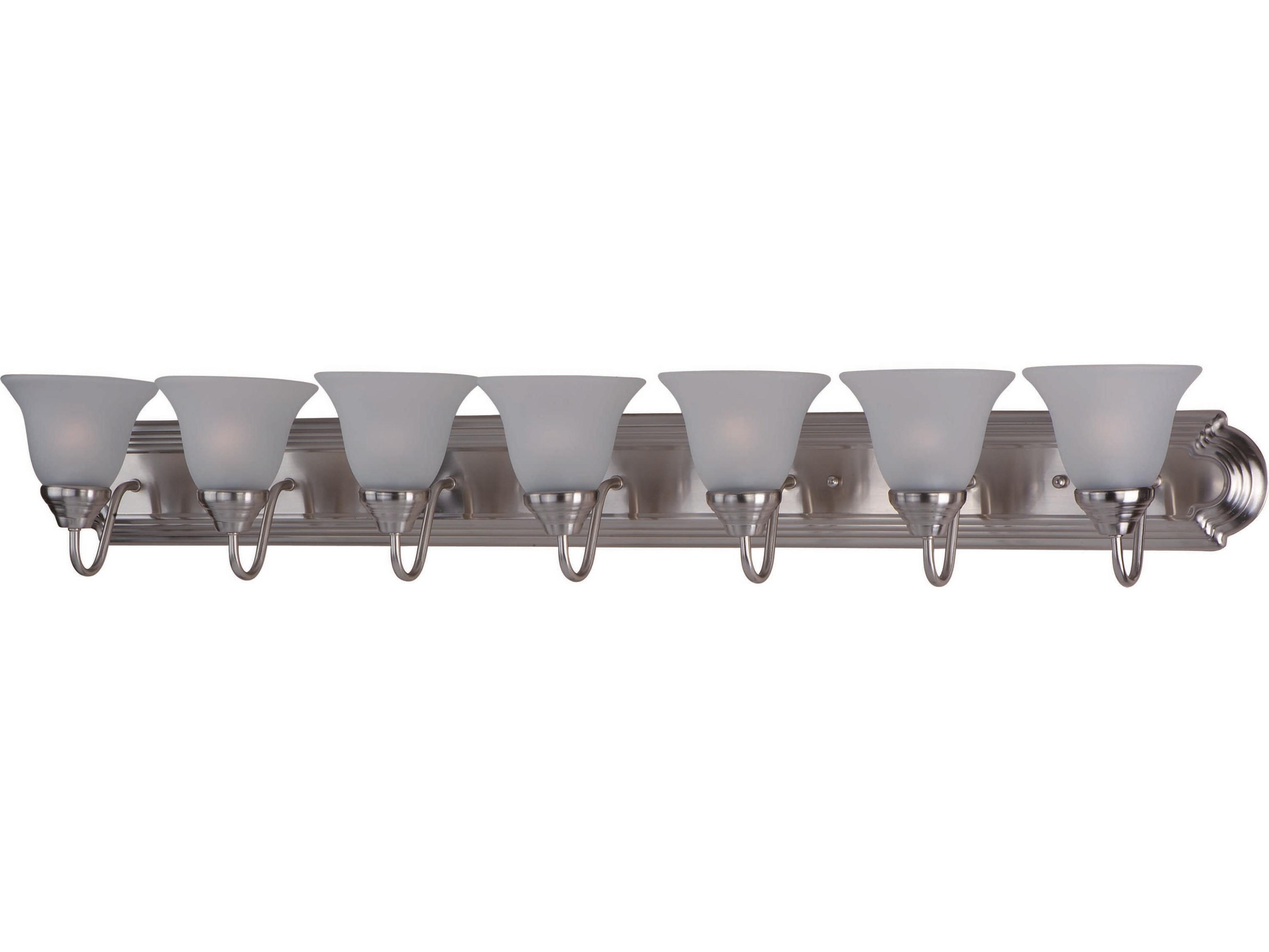 Maxim Lighting Essentials 7-Light Satin Nickel Glass Vanity Light