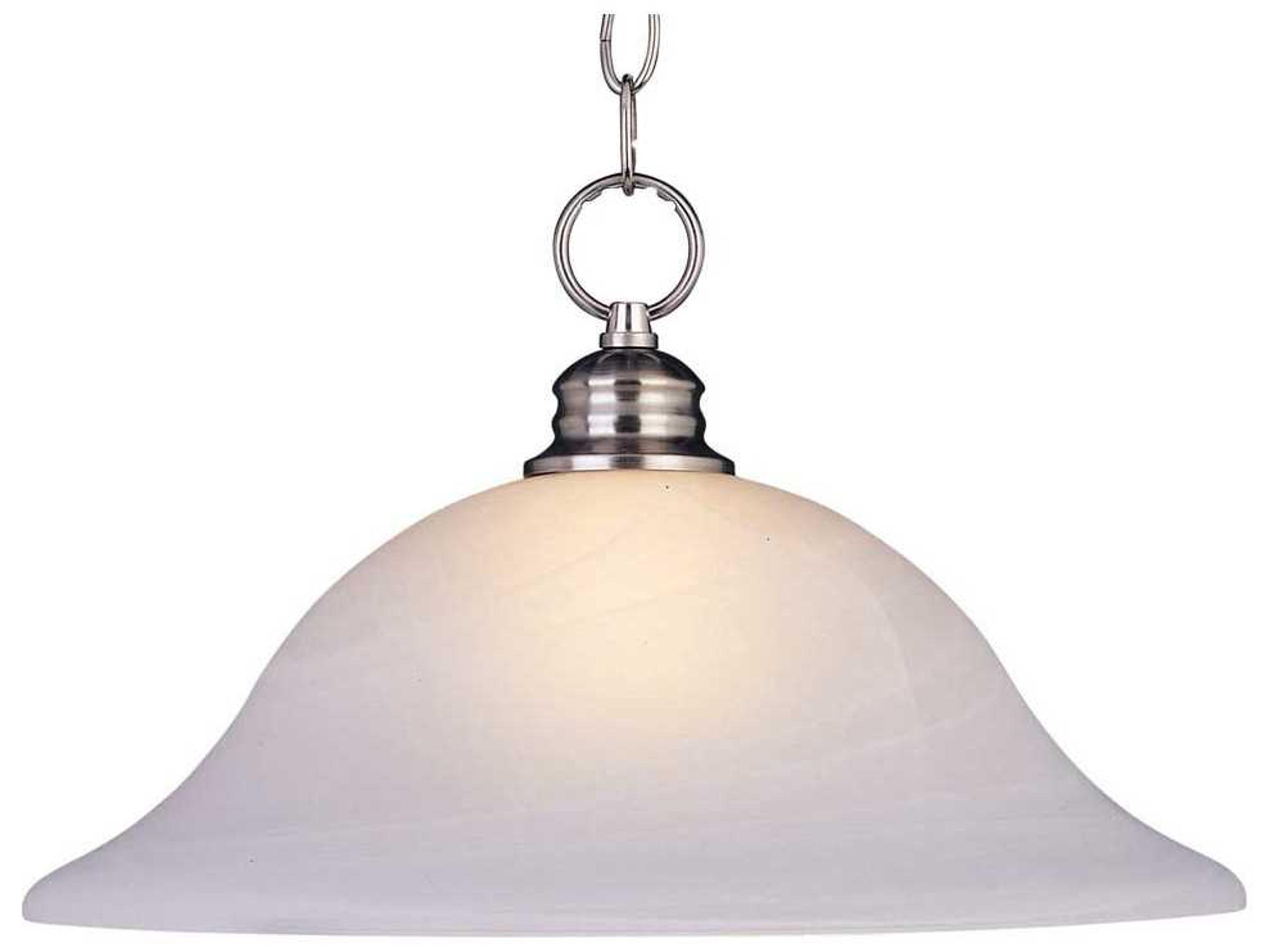 Maxim Lighting Essentials 1-Light Satin Nickel Glass Bell Pendant