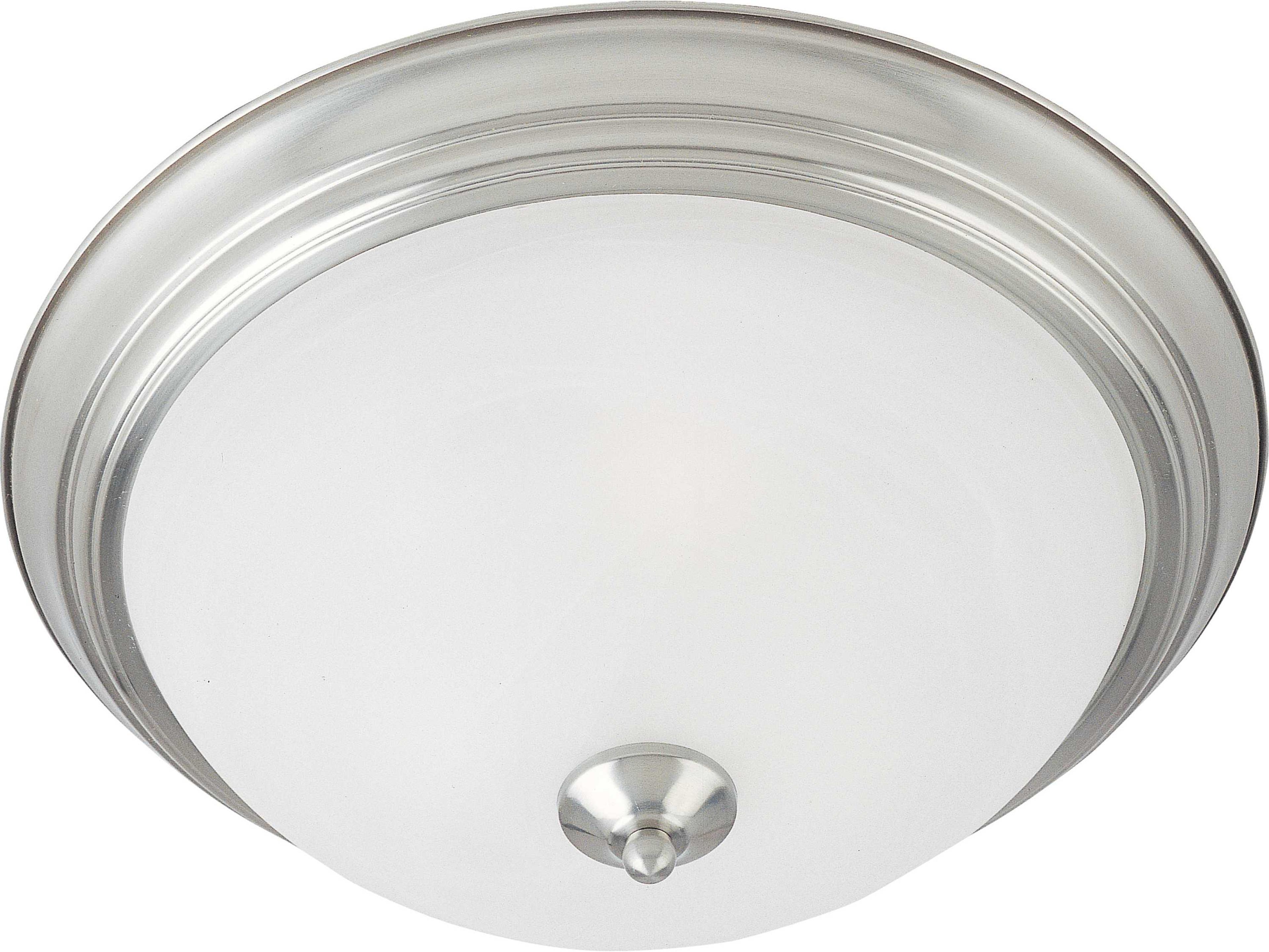 Maxim Lighting Essentials 2-Light Satin Nickel Glass Bell Flush Mount