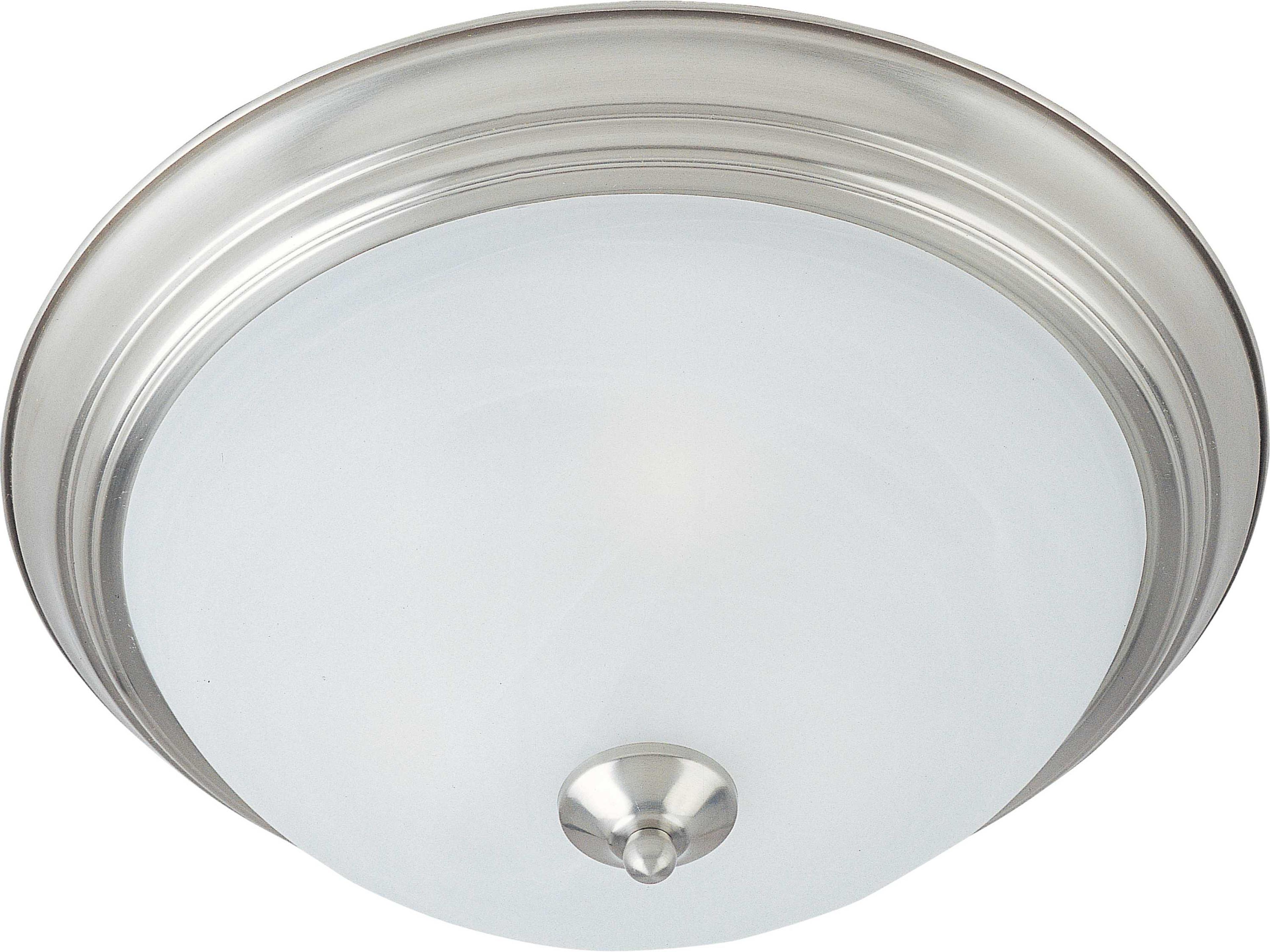 Maxim Lighting Essentials 3-Light Satin Nickel Glass Bell Flush Mount