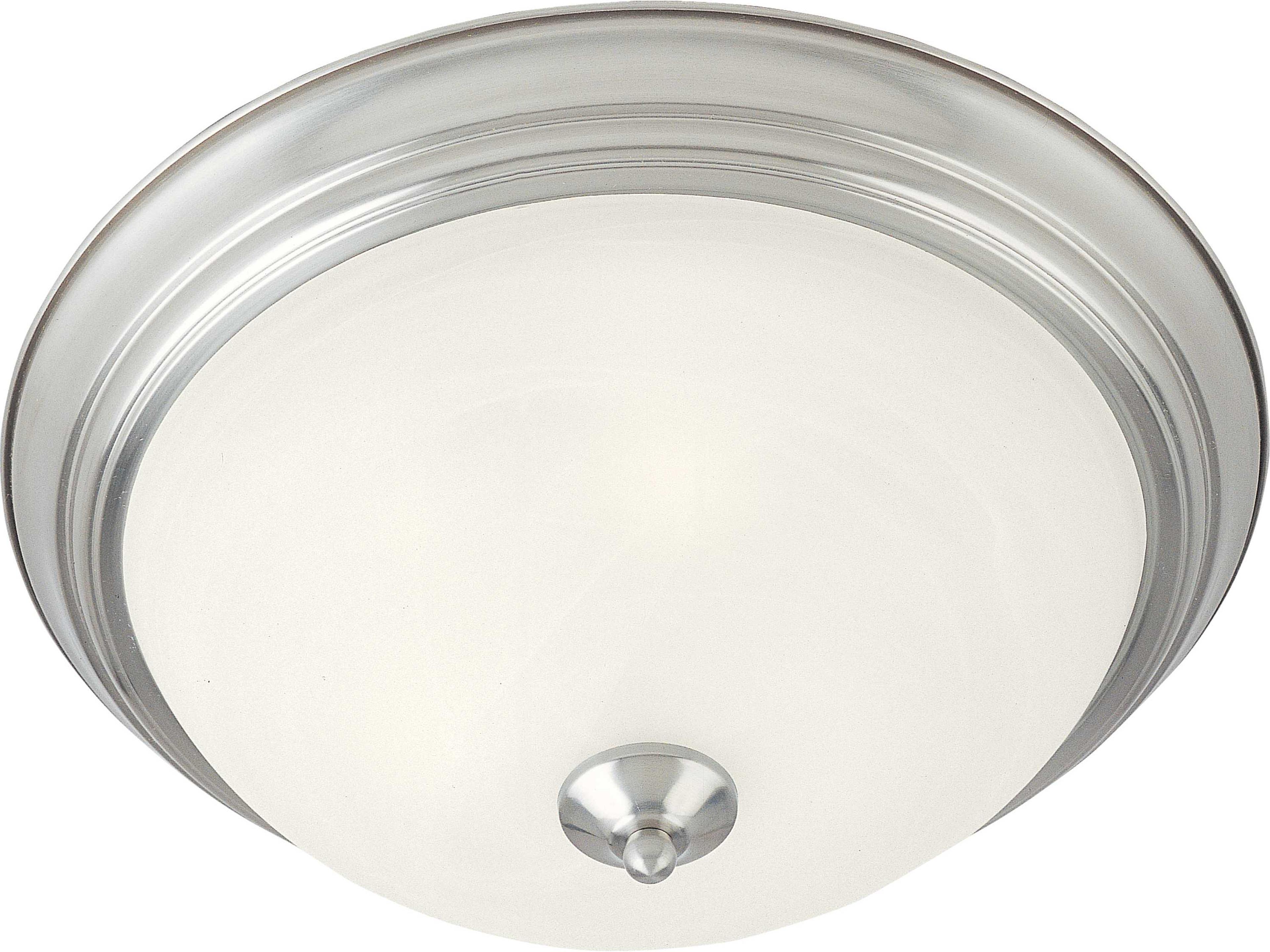 Maxim Lighting Essentials 2-Light Satin Nickel Glass Bowl Flush Mount