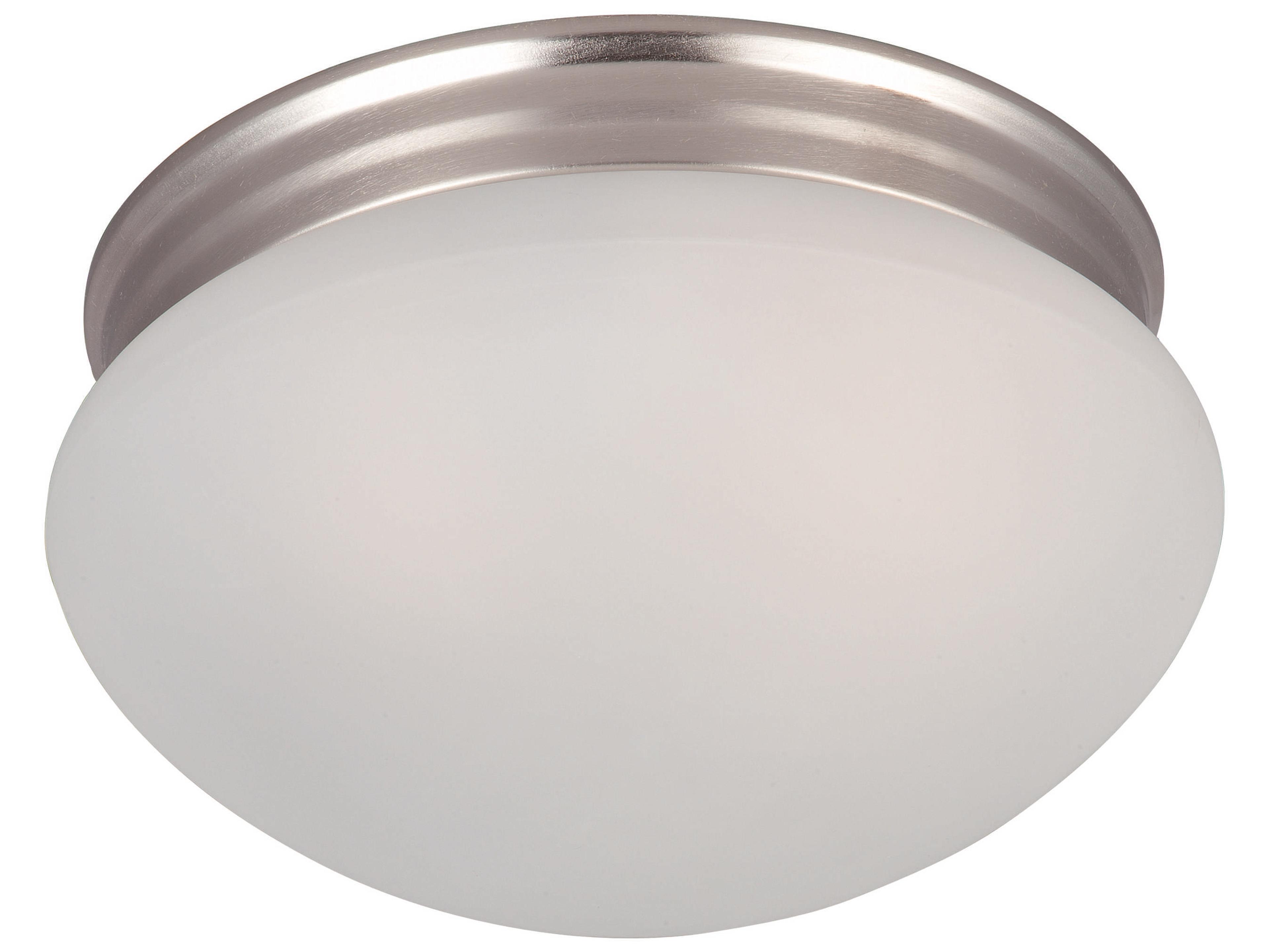 Maxim Lighting Essentials 2-Light Satin Nickel Glass Bowl Flush Mount