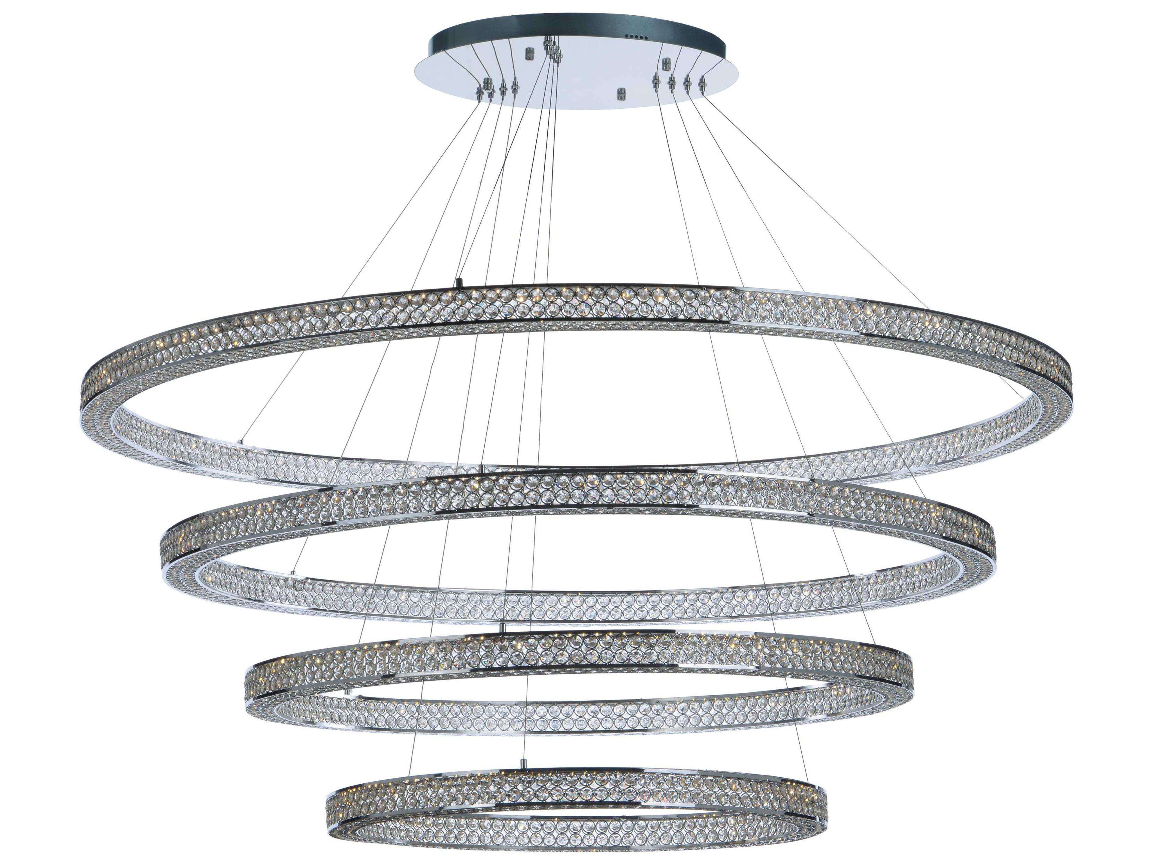 Maxim Lighting Eternity Led 4-Light Polished Chrome Glass LED Round Tiered Pendant