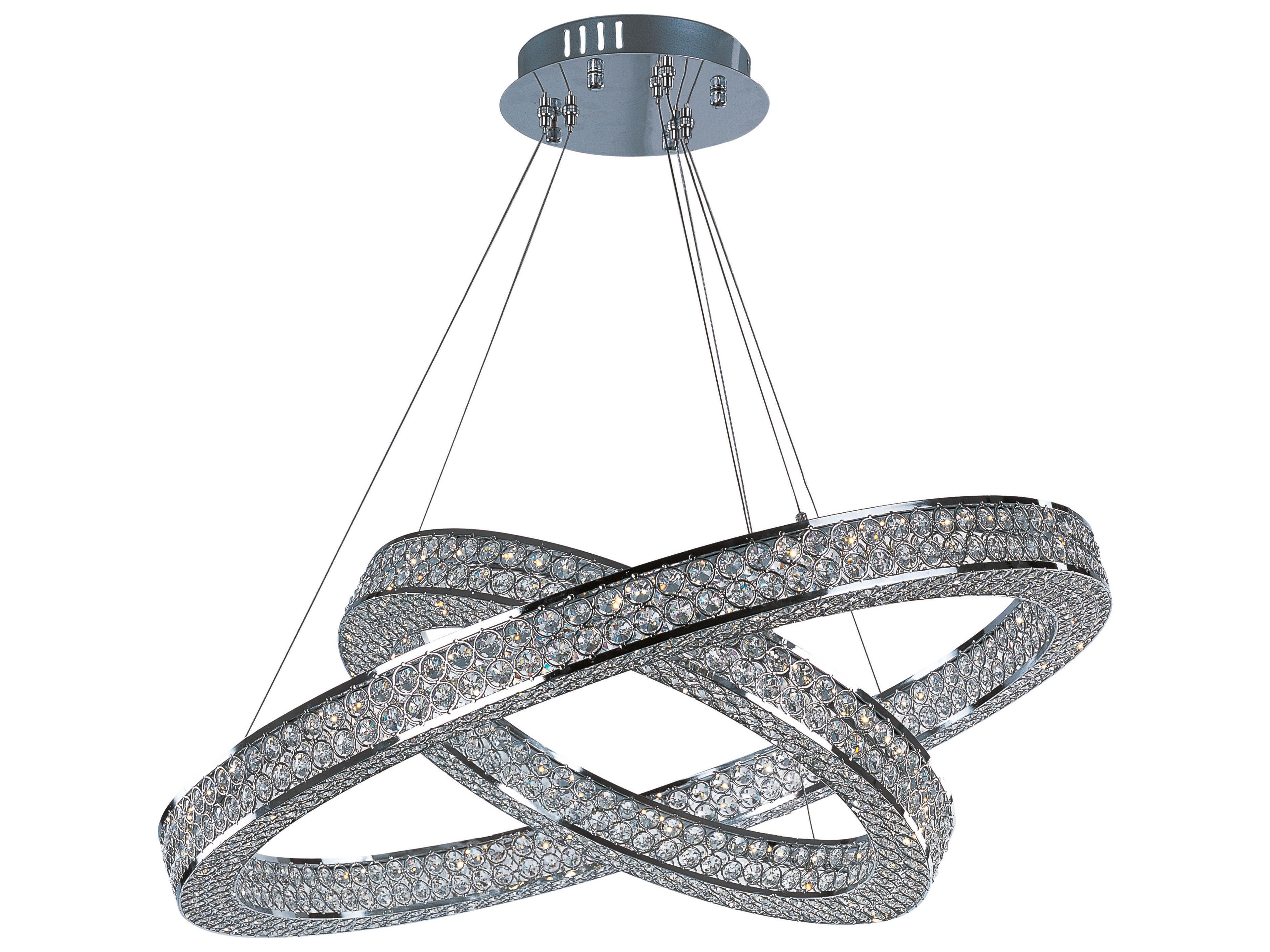 Maxim Lighting Eternity 1-Light Polished Chrome Crystal Round Tiered Pendant