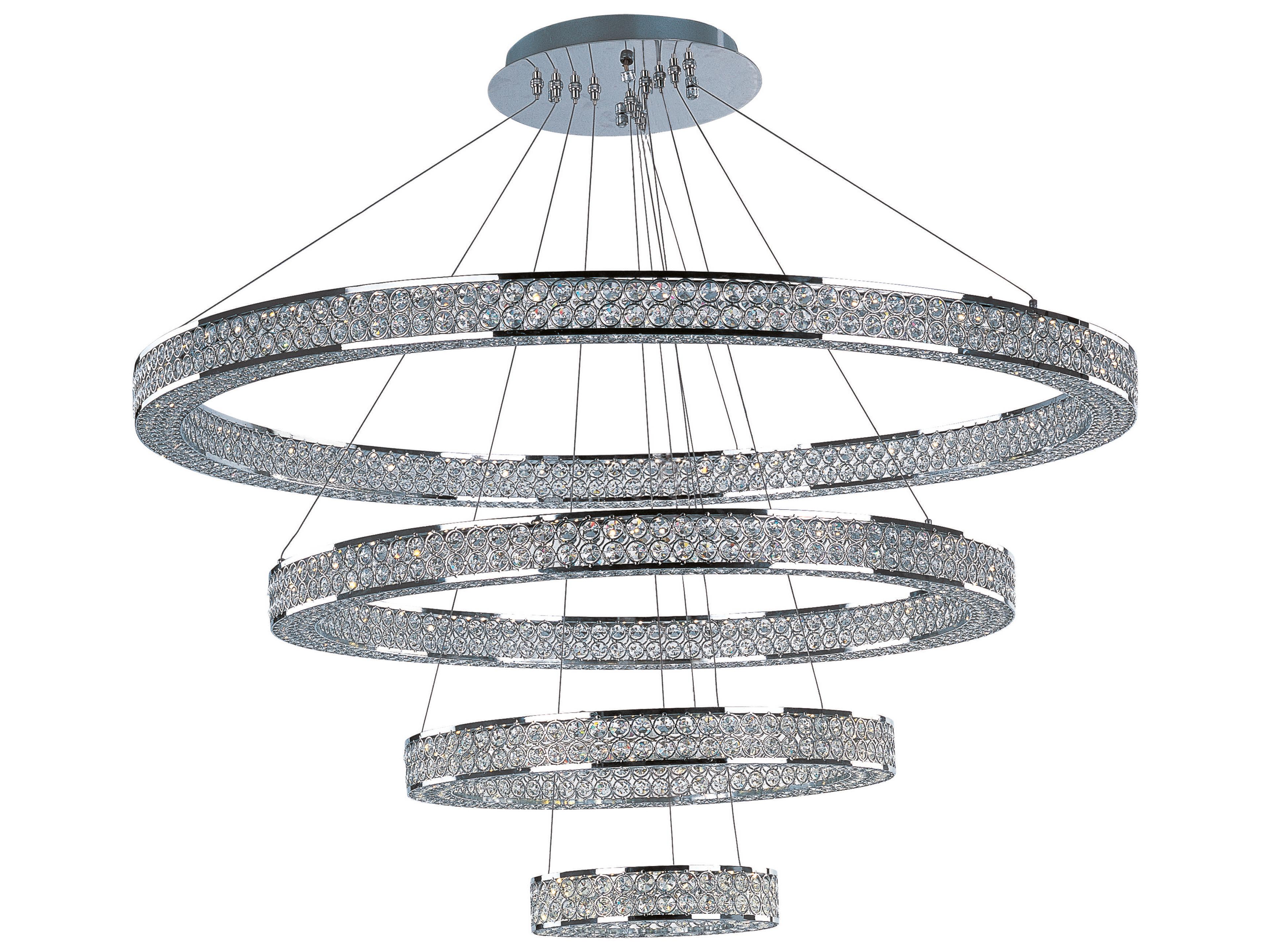 Maxim Lighting Eternity 1-Light Polished Chrome Crystal Round Tiered Pendant