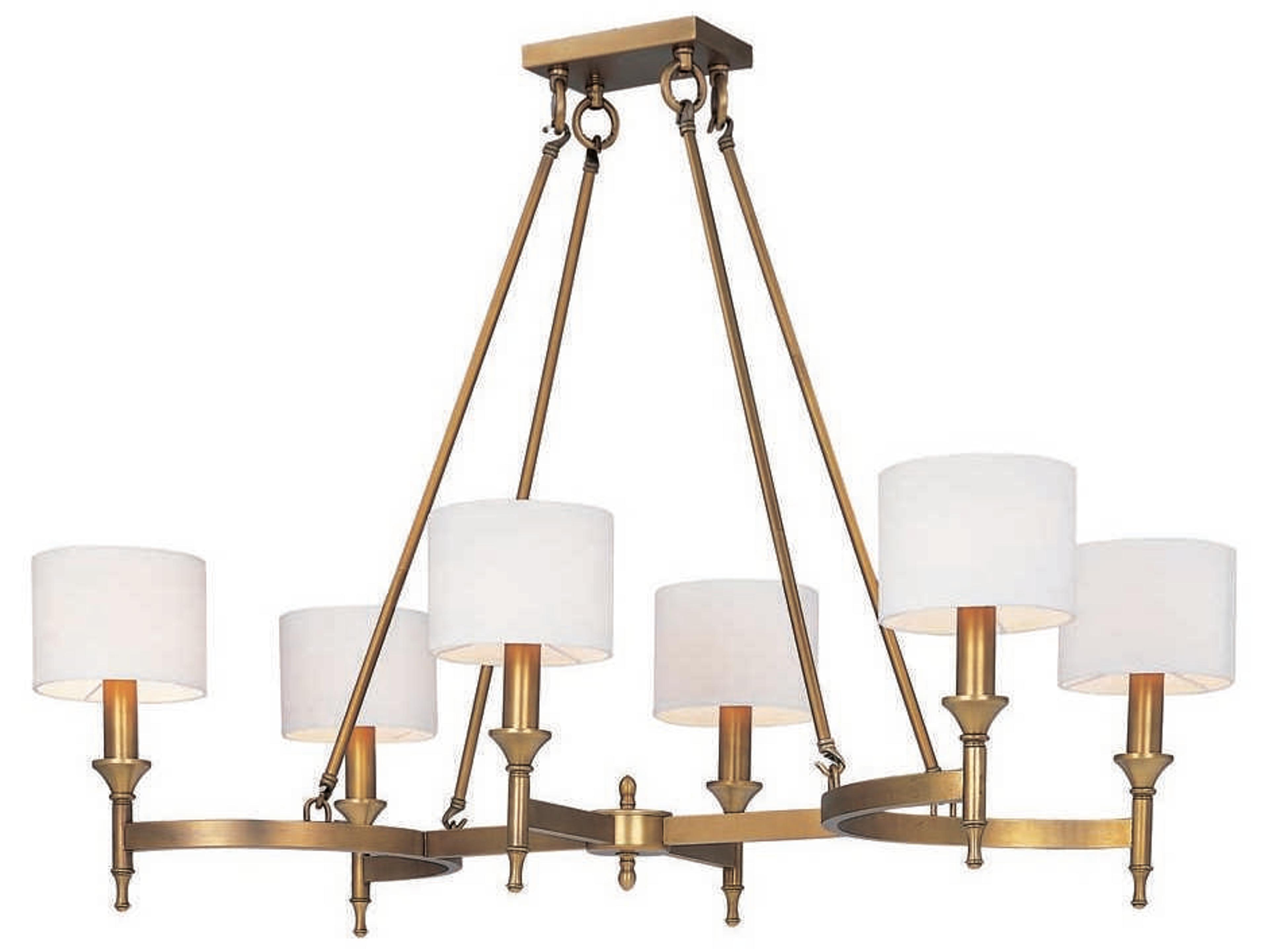 Maxim Lighting Fairmont 6-Light Natural Aged Brass Drum Chandelier