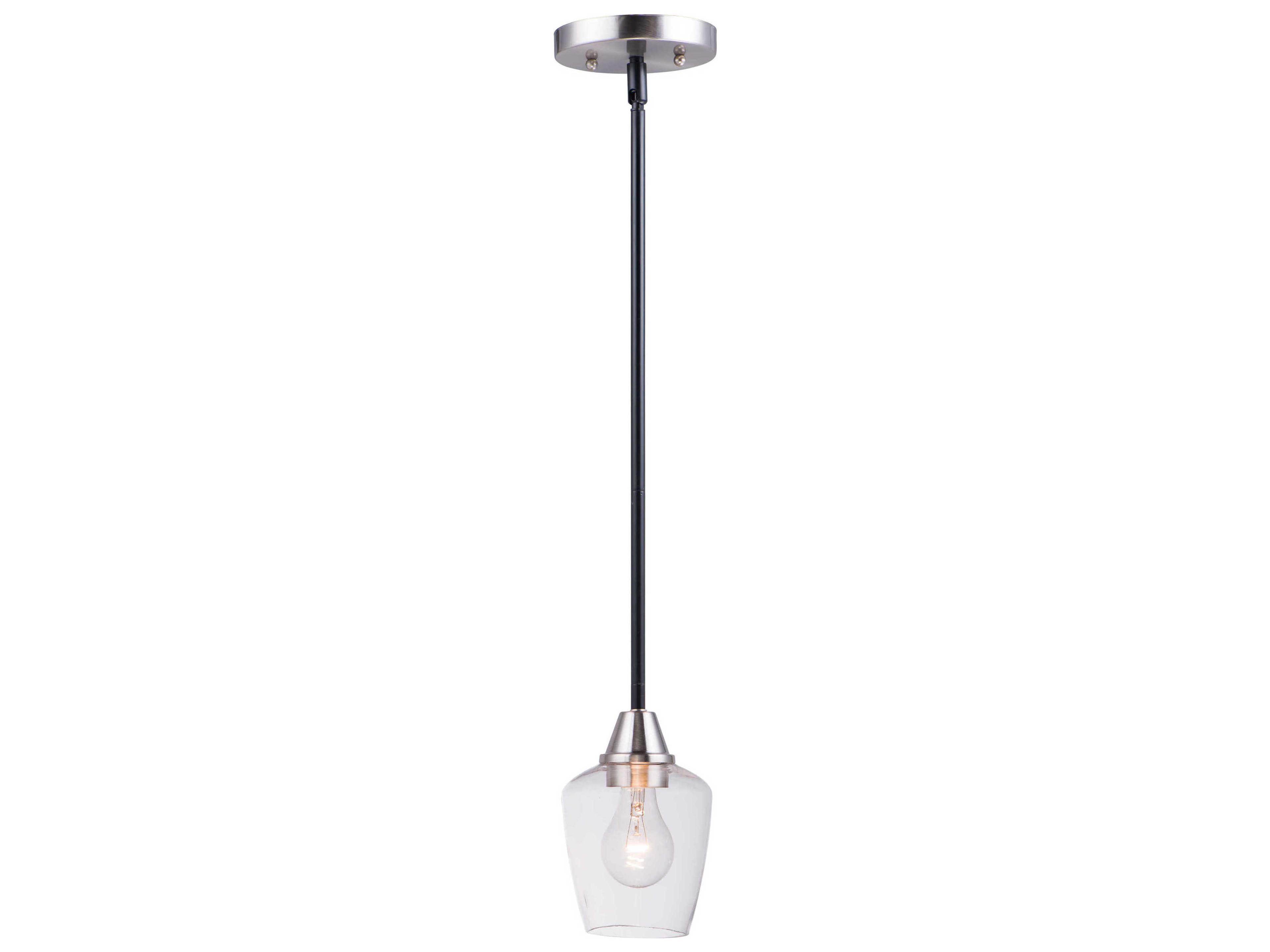 Maxim Lighting Goblet 1-Light Black Satin Nickel Glass Bell Mini Pendant