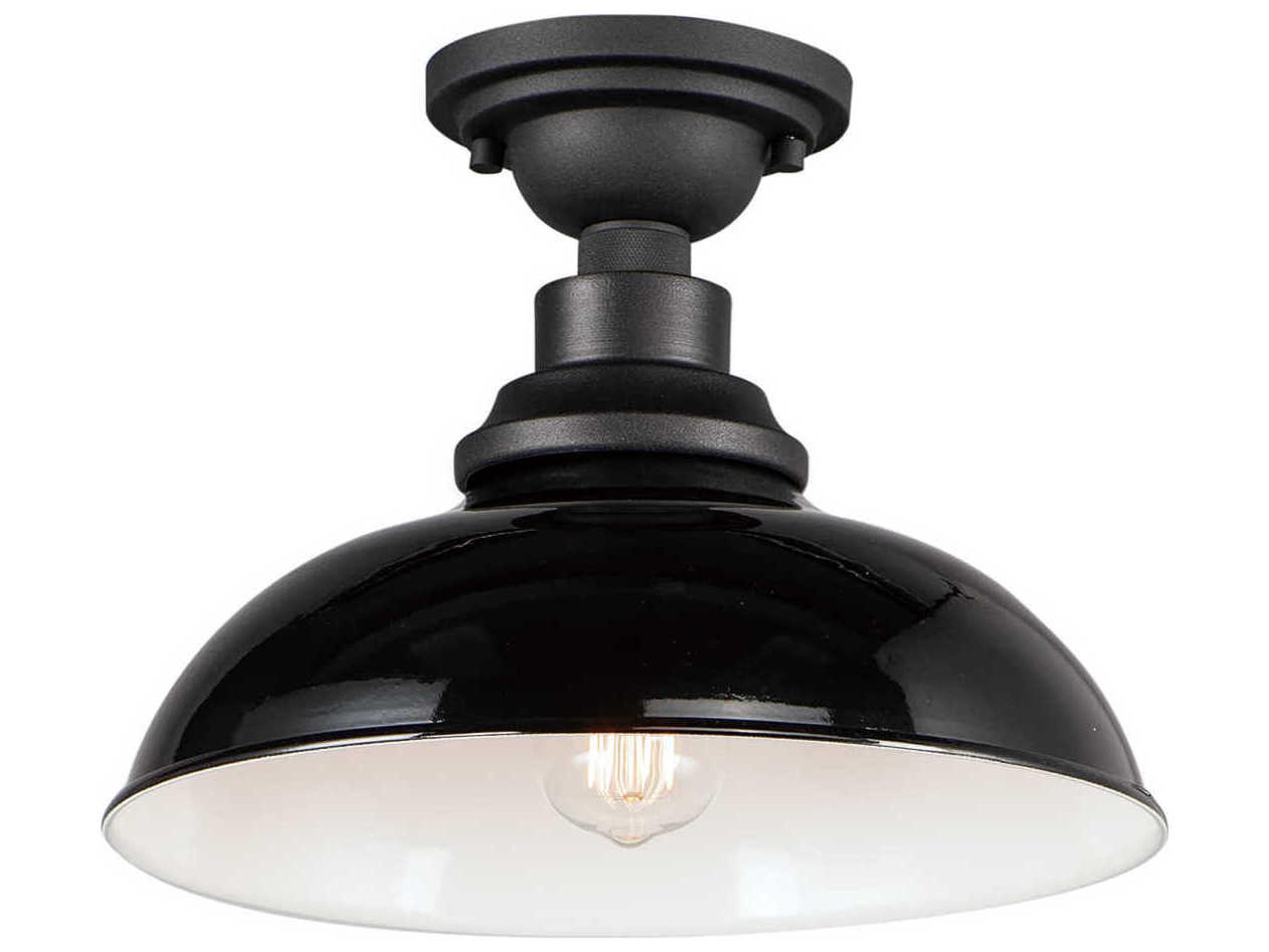 Maxim Lighting Granville 1-Light Gloss Black Bowl Flush Mount