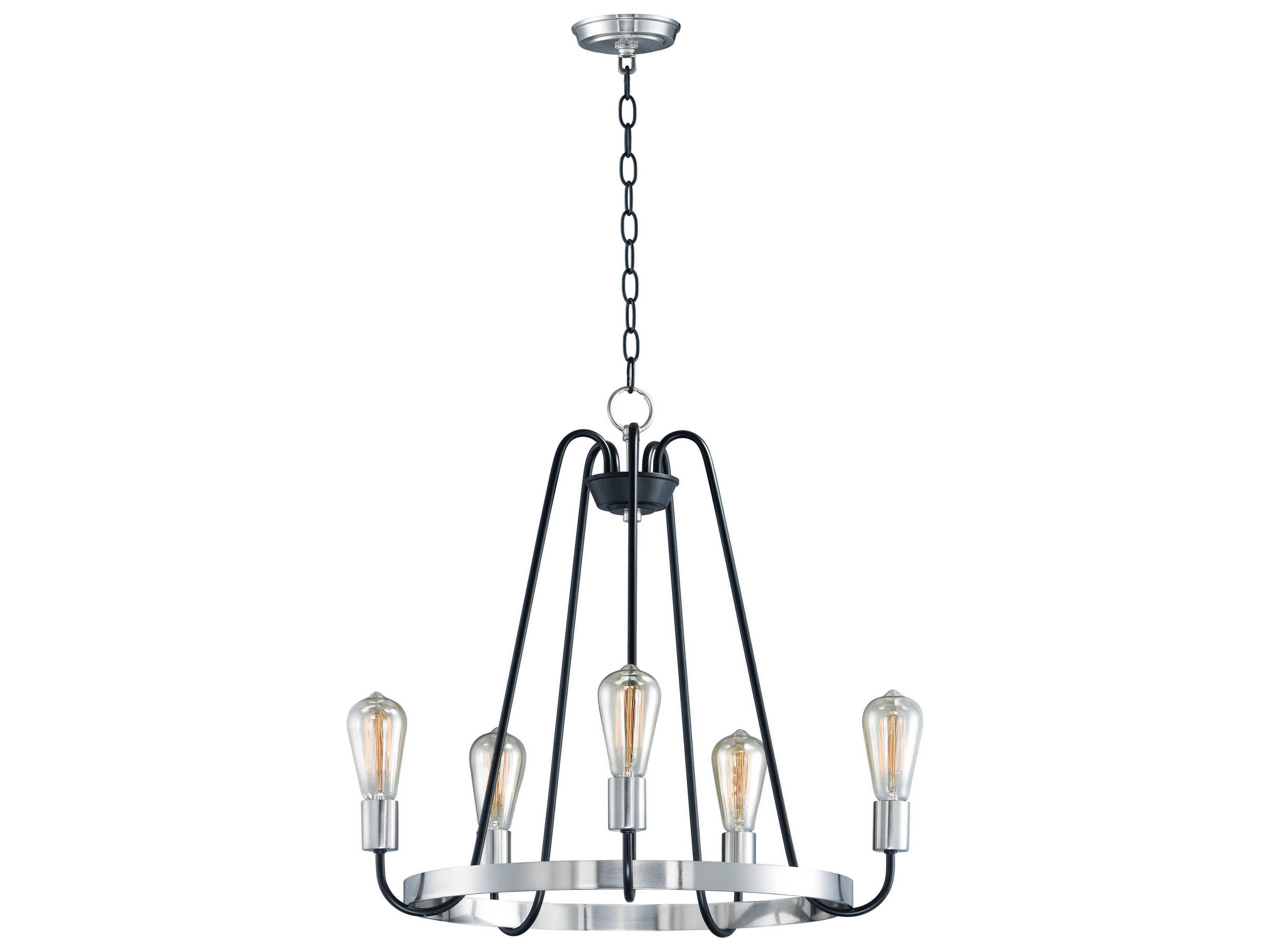 Maxim Lighting Haven 5-Light Black Satin Nickel Candelabra Chandelier
