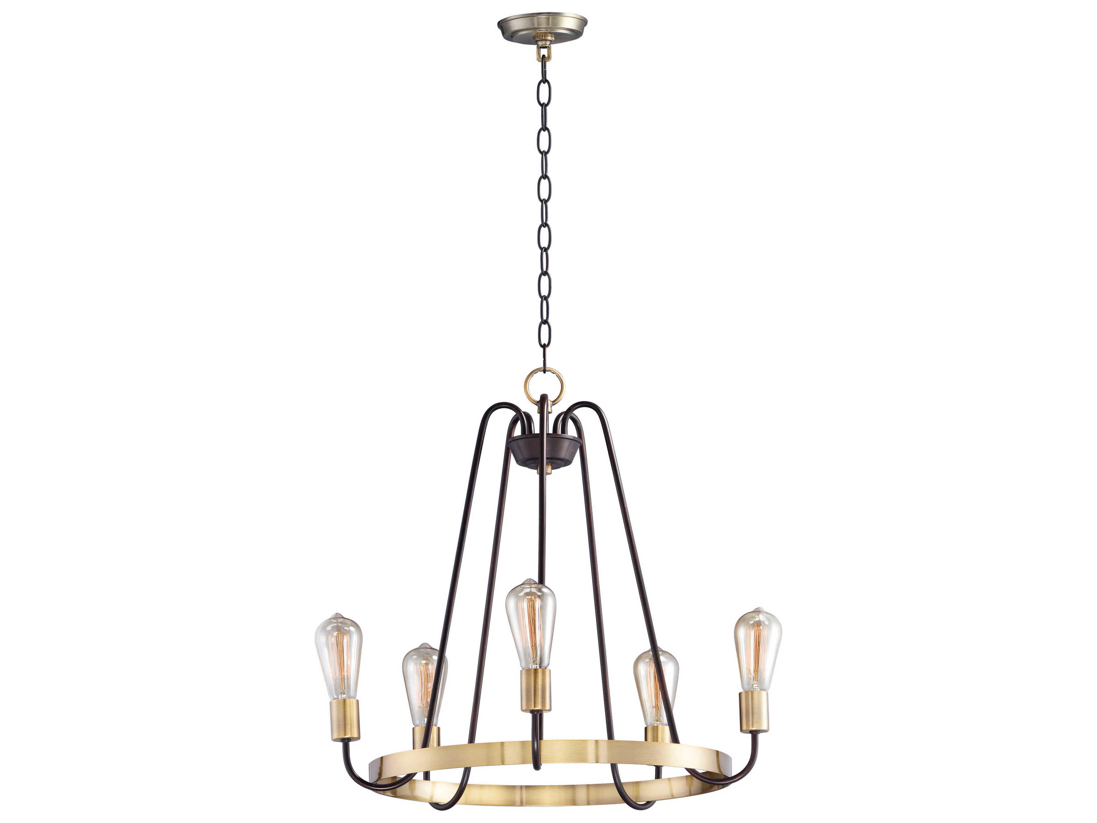 Maxim Lighting Haven 5-Light Oil Rubbed Bronze Antique Brass Candelabra Chandelier