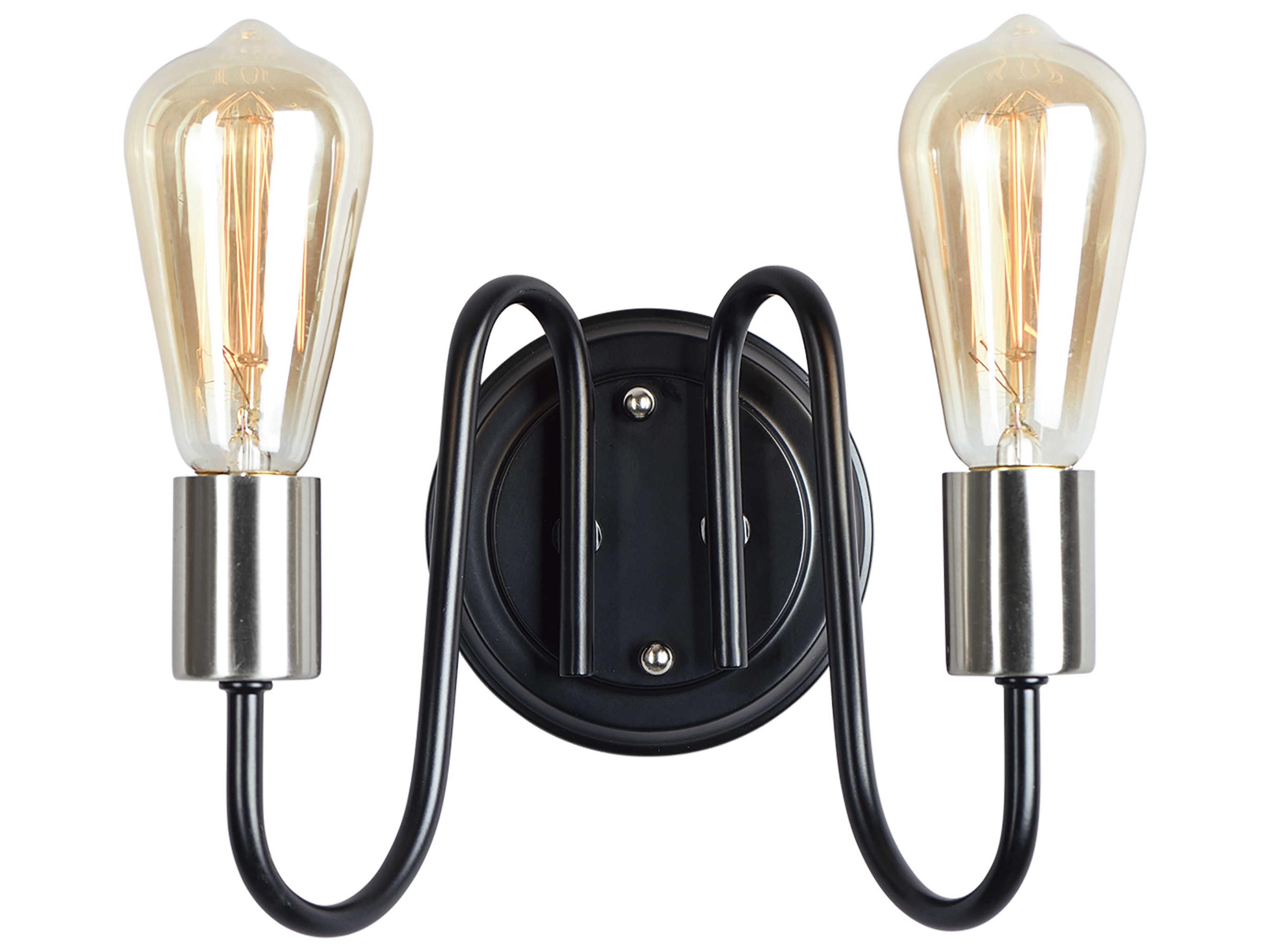 Maxim Lighting Haven 2-Light Black Satin Nickel Wall Sconce