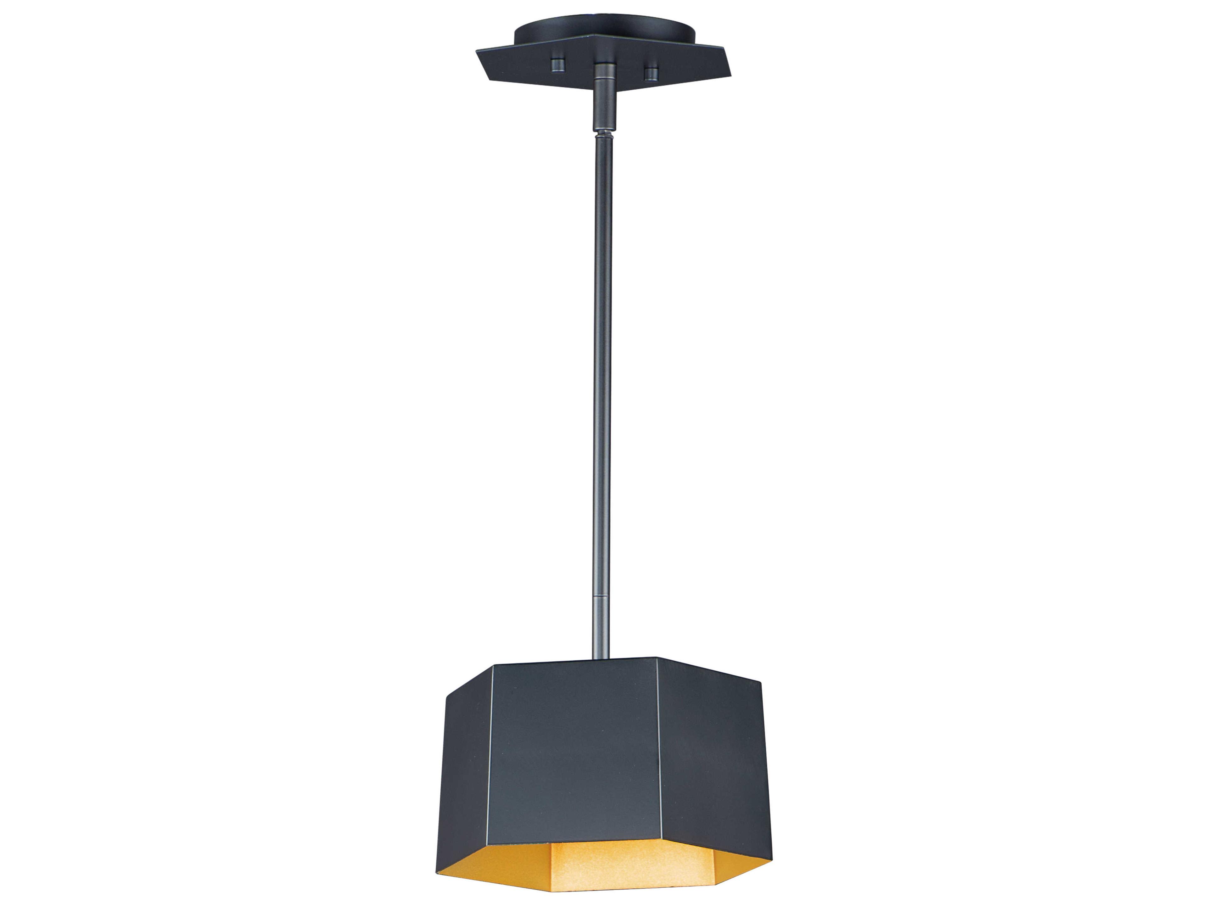 Maxim Lighting Honeycomb 1-Light Black Gold LED Geometric Mini Pendant