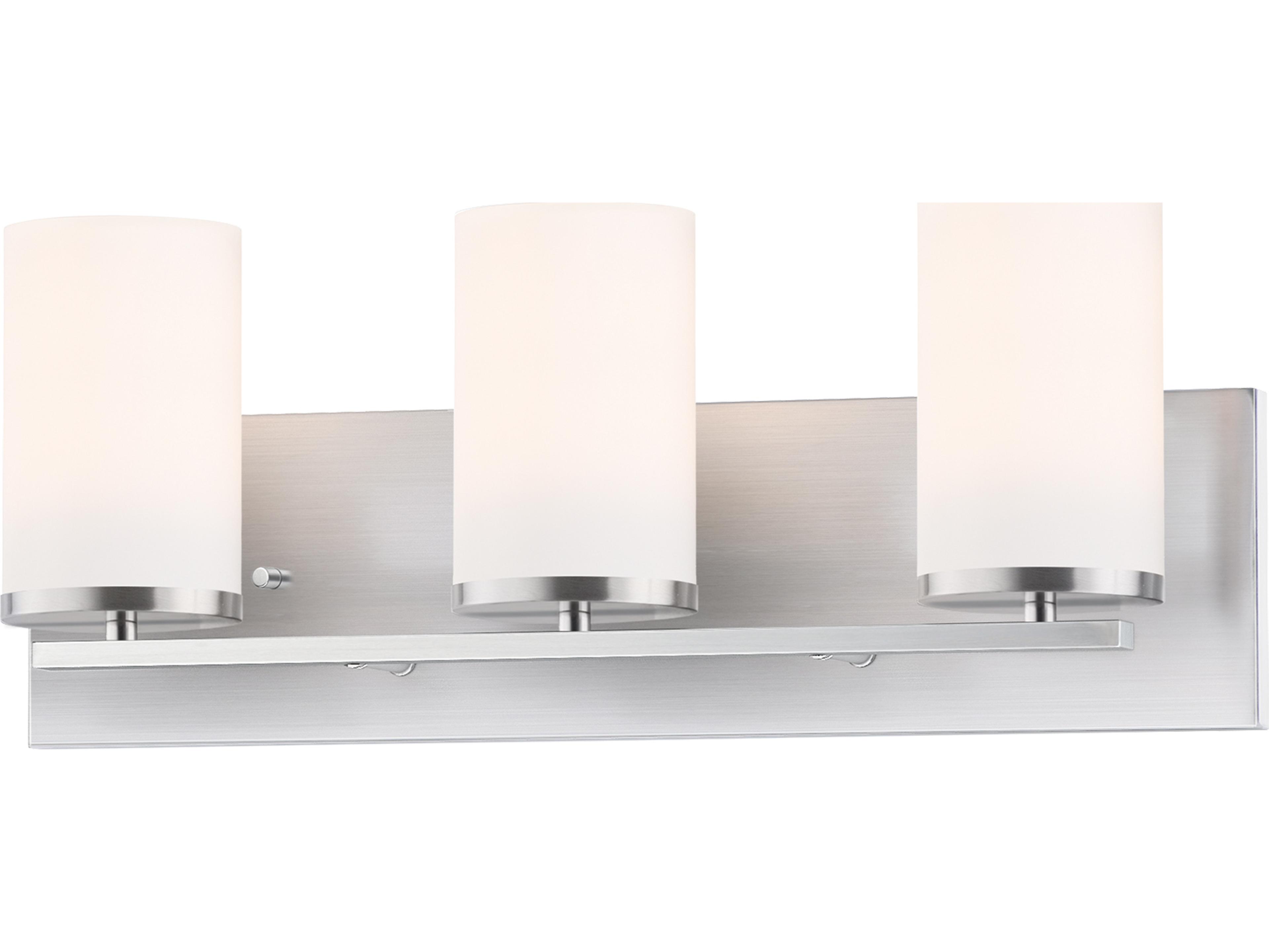 Maxim Lighting Lateral 3-Light Satin Nickel Glass Vanity Light
