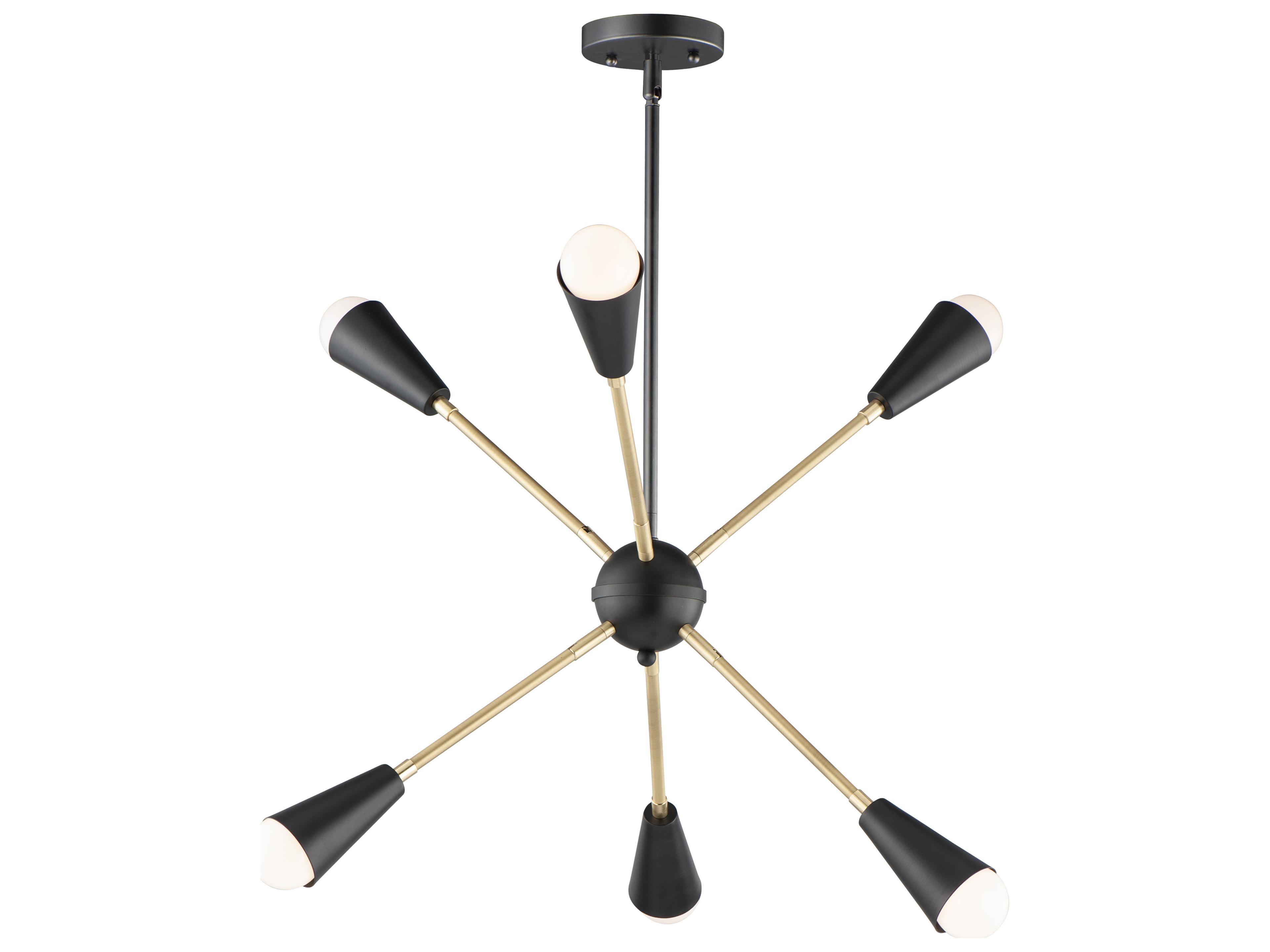 Maxim Lighting Lovell 6-Light Black Satin Brass Pendant