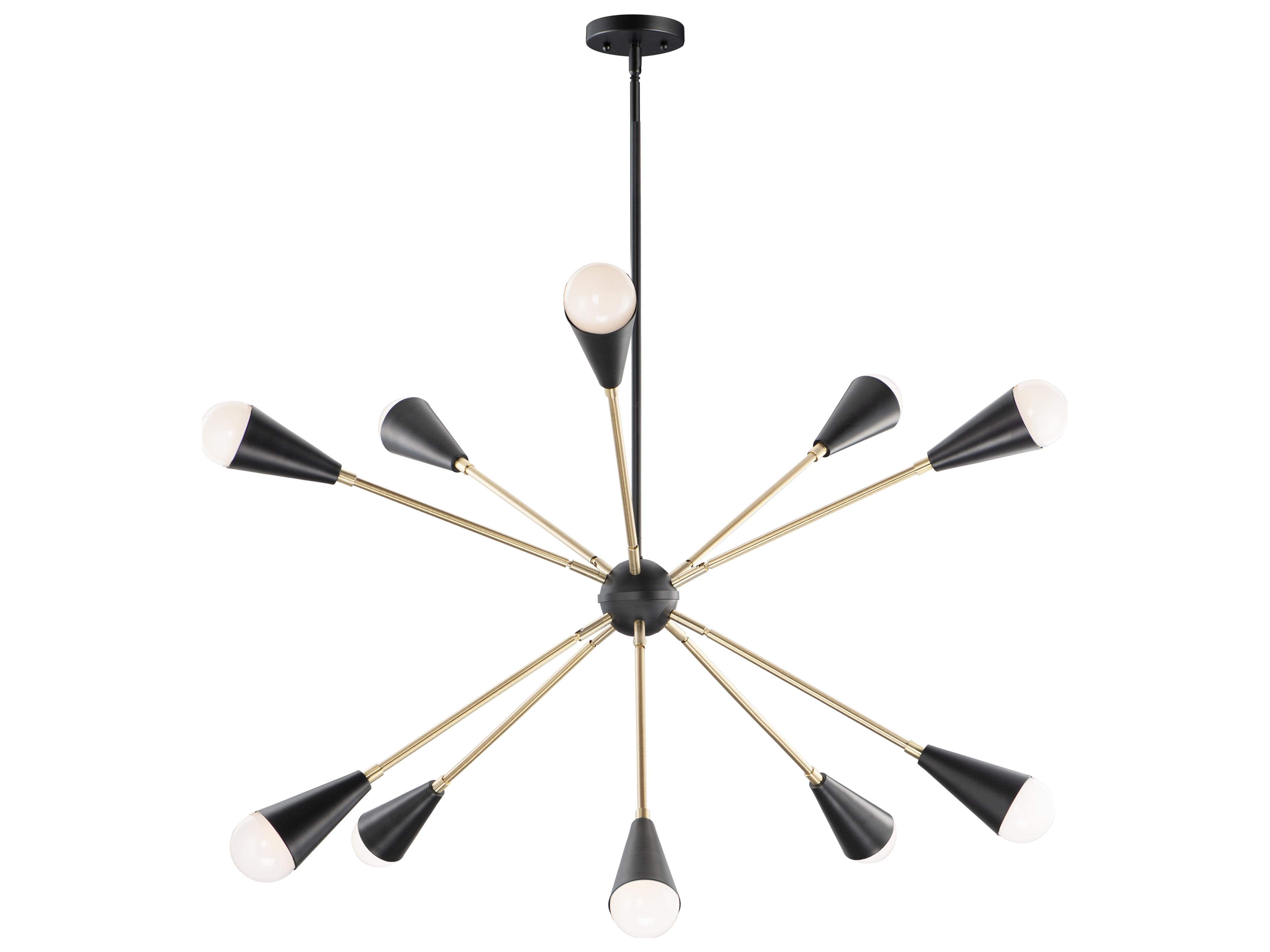 Maxim Lighting Lovell 10-Light Black Satin Brass Bell Pendant