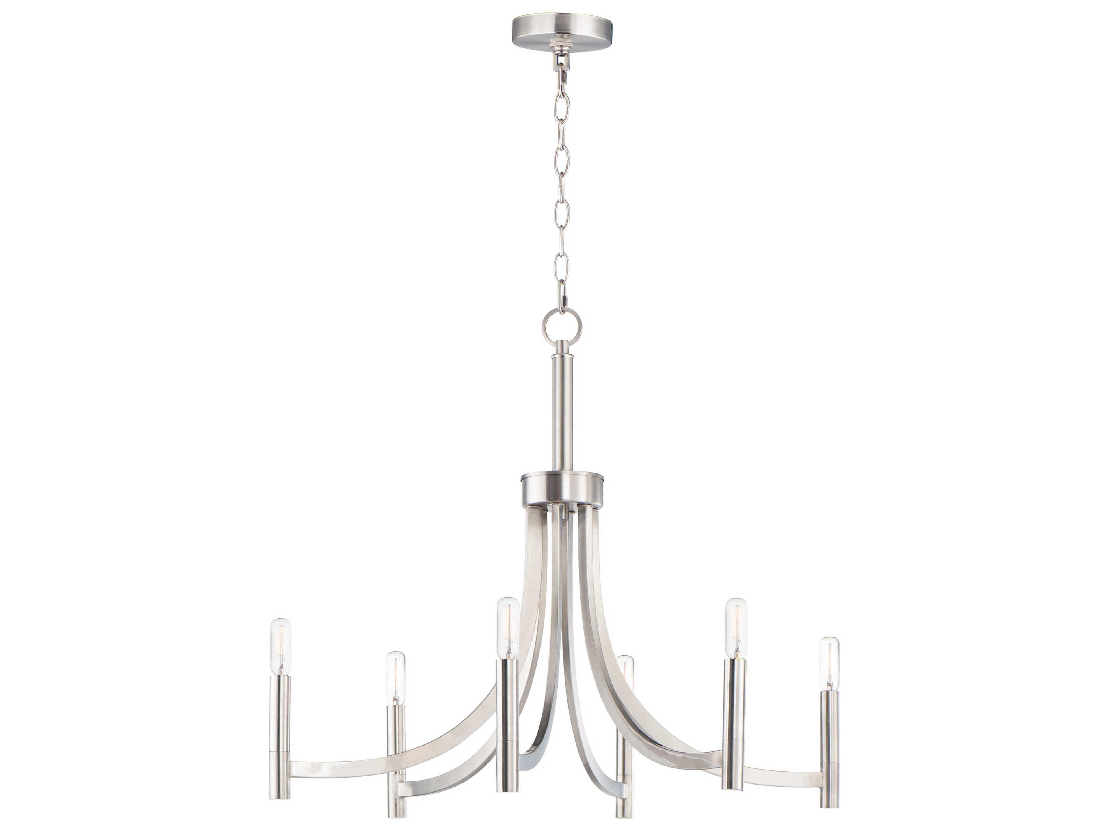 Maxim Lighting Lyndon 6-Light Satin Nickel Candelabra Chandelier