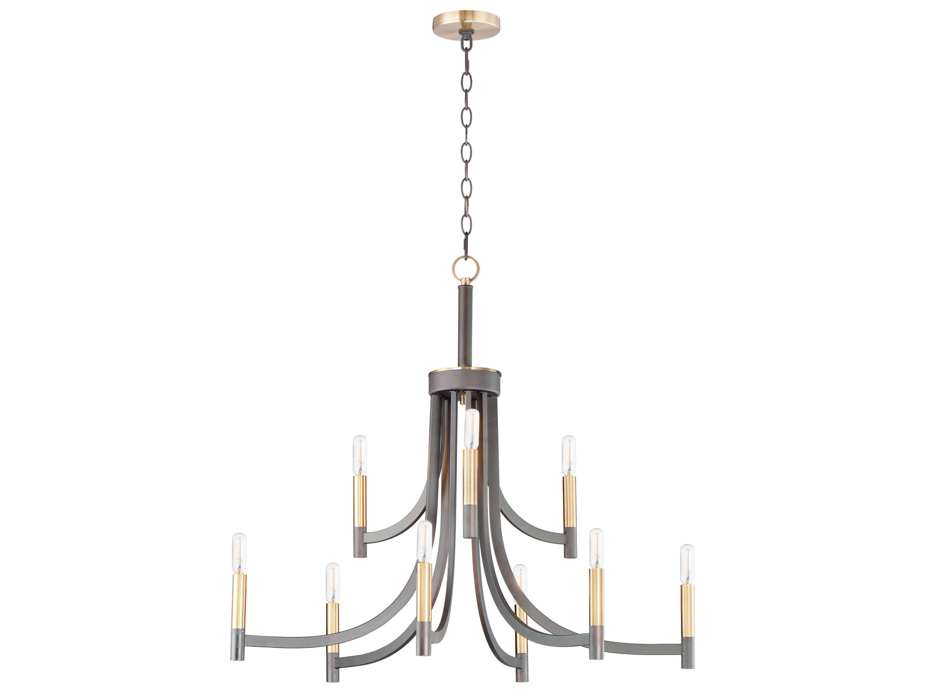 Maxim Lighting Lyndon 9-Light Bronze Antique Brass Candelabra Chandelier